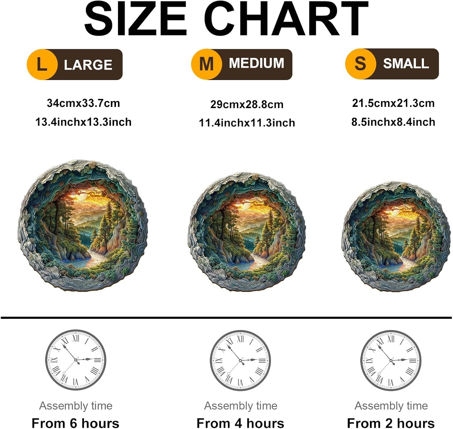 Jollitot Wooden Puzzles, 3D Cave Forest Puzzle 300 Pieces, Unique Animal Shaped Wood Challenging Jigsaw Puzzles Ideal for Adults, Premium Wood Gift Box 13.4x13.3in - Image 5