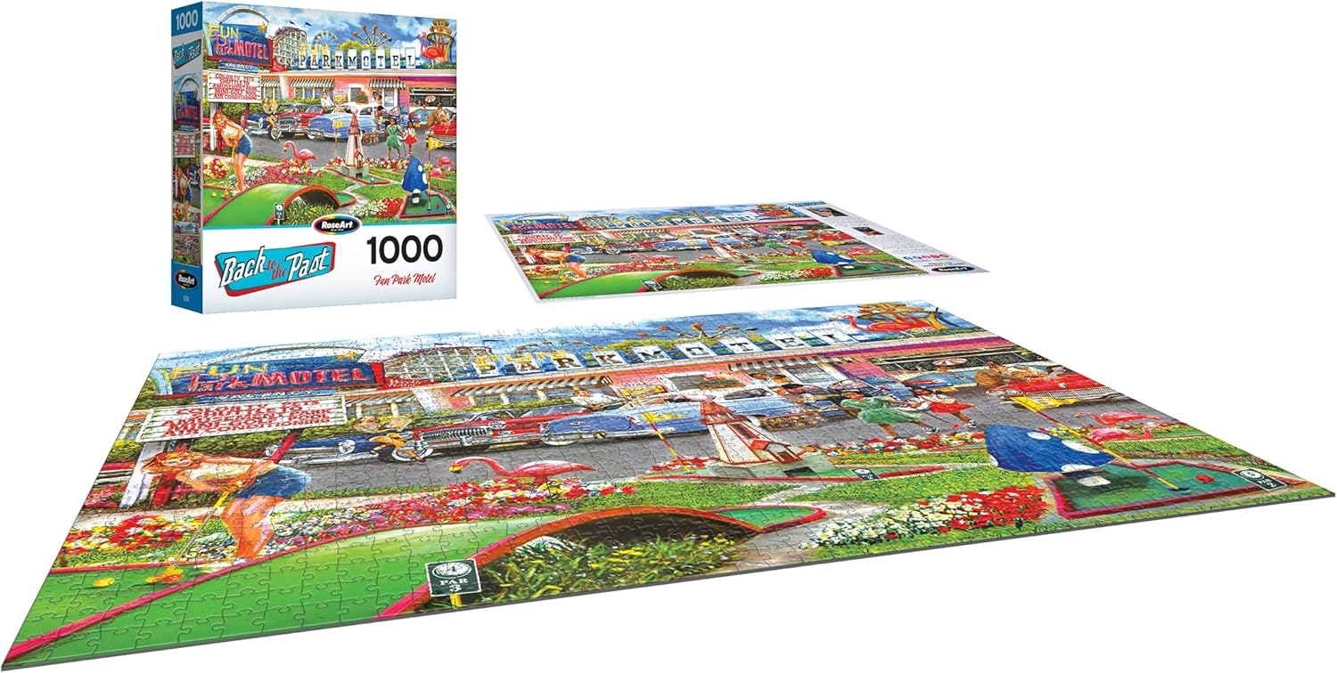 Alternative view of RoseArt - Back to The Past - Fun Park Motel - 1000 Piece Jigsaw Puzzle for Adults