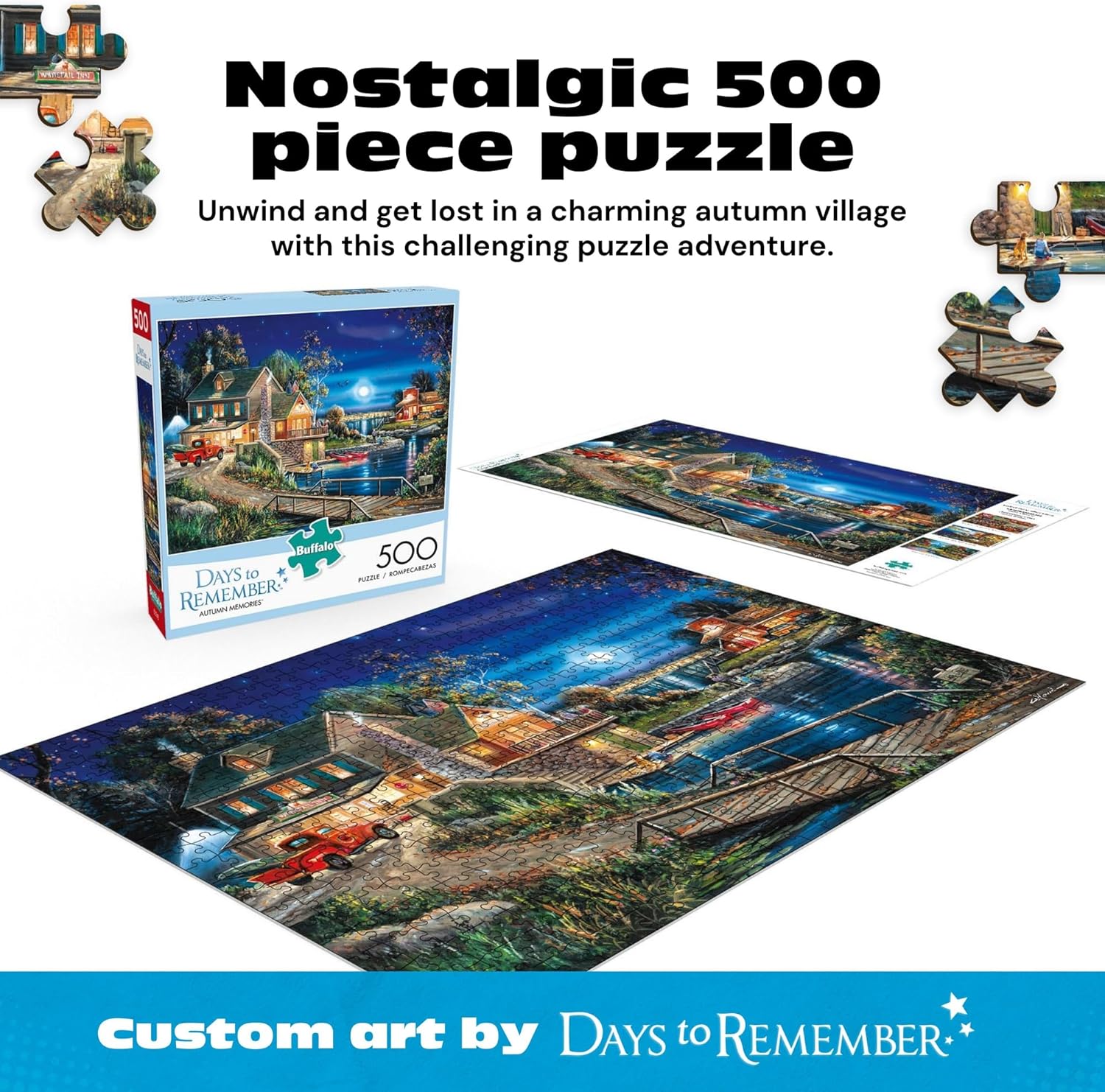 Alternative view of Buffalo Games - Days to Remember - Autumn Memories - 500 Piece Jigsaw Puzzle For Adults - Challenging Puzzle Perfect for Game Nights - 500 Piece Finished Size Is 21.25 x 15.00