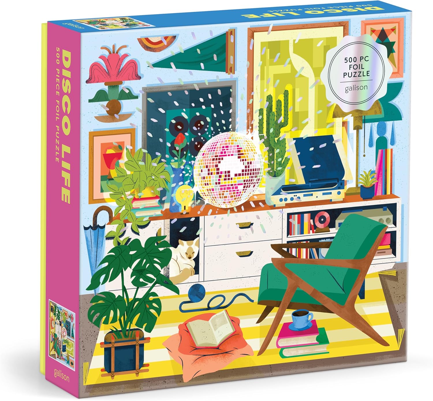 Alternative view of Galison Disco Life u2013 500 Piece Foil Jigsaw Puzzle Featuring Beautiful Artwork of Disco Ball Inspired Still Life