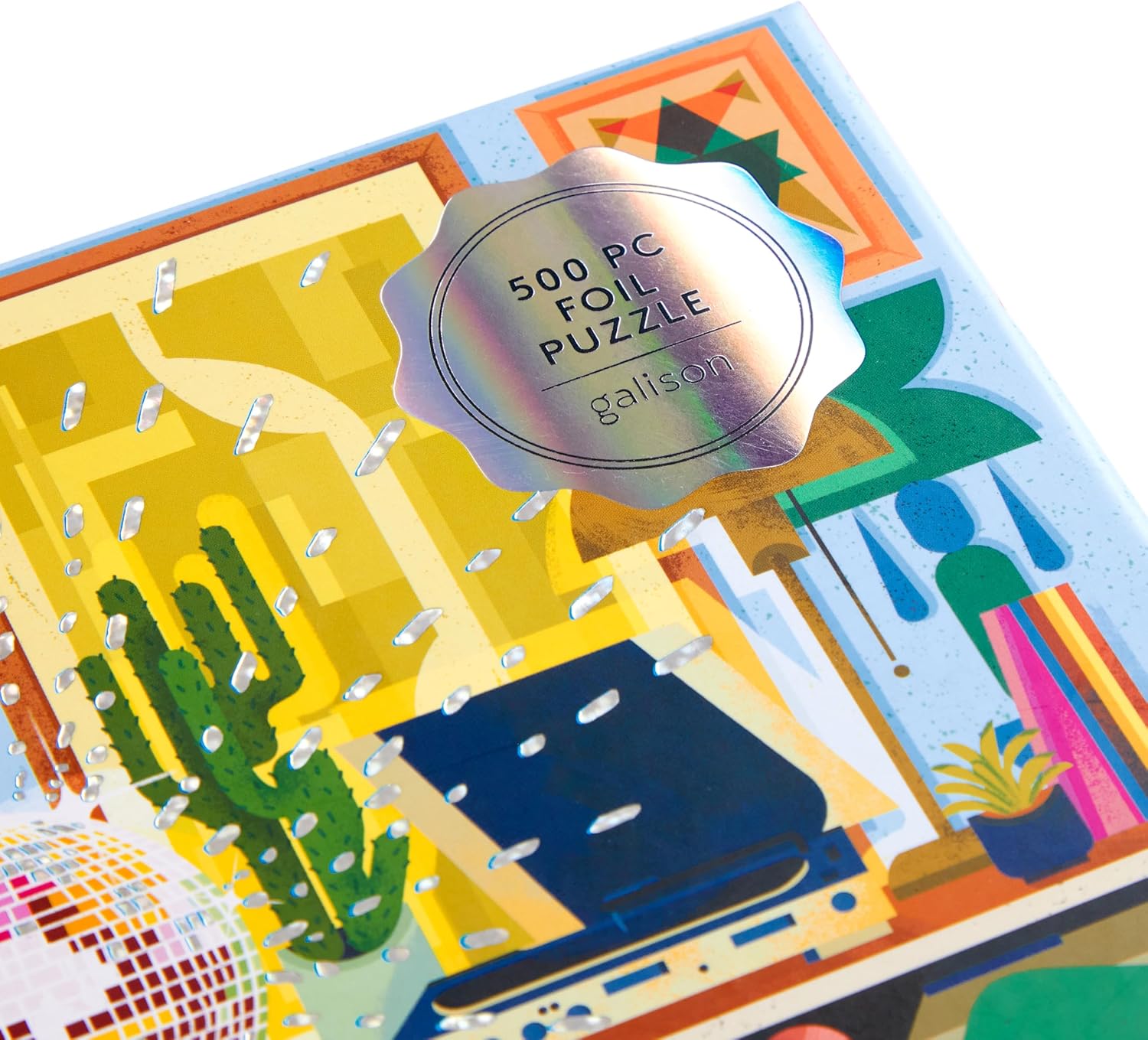 Galison Disco Life u2013 500 Piece Foil Jigsaw Puzzle Featuring Beautiful Artwork of Disco Ball Inspired Still Life - Image 4