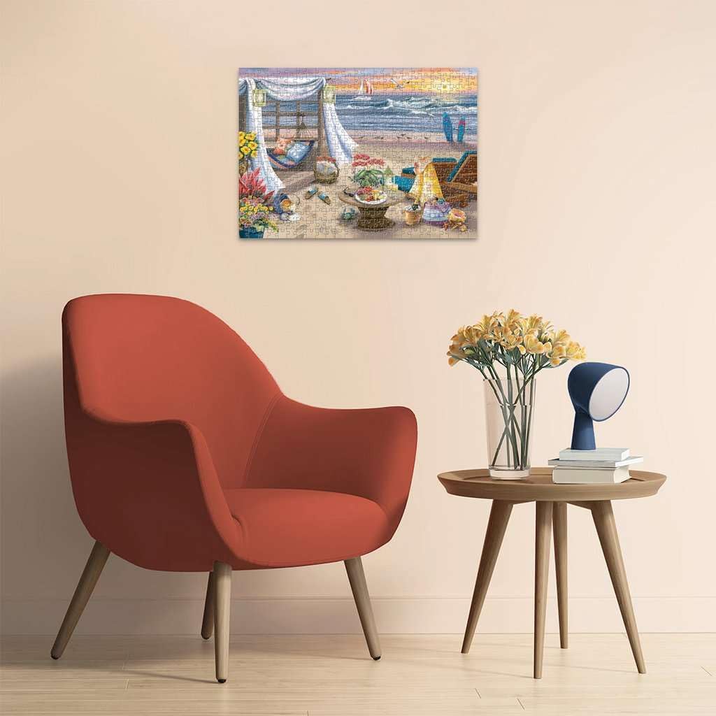 Ravensburger - Cabana Retreat - 500 Piece Large Format Jigsaw Puzzle - Enjoy Peaceful, Salty Breezes and a Stunning Ocean Sunset - Frameable - Premium Quality - Puzzles for Adults - Image 4