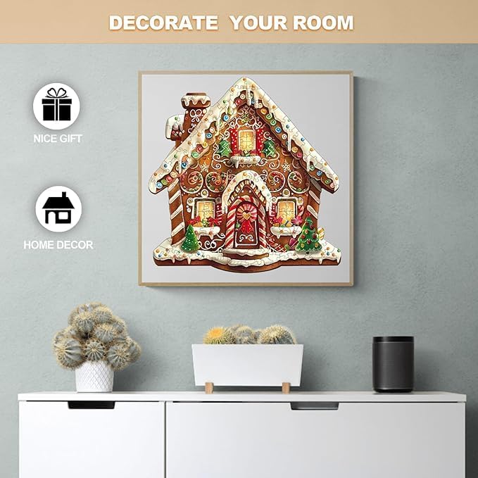 Jollitot Wooden Puzzles Adults, Christmas Gingerbread House Wooden Puzzles 100 Pieces, Unique Animal Shaped Wood Challenging Jigsaw Puzzles Gifts for Adults, 8.4x8.3in - Image 5
