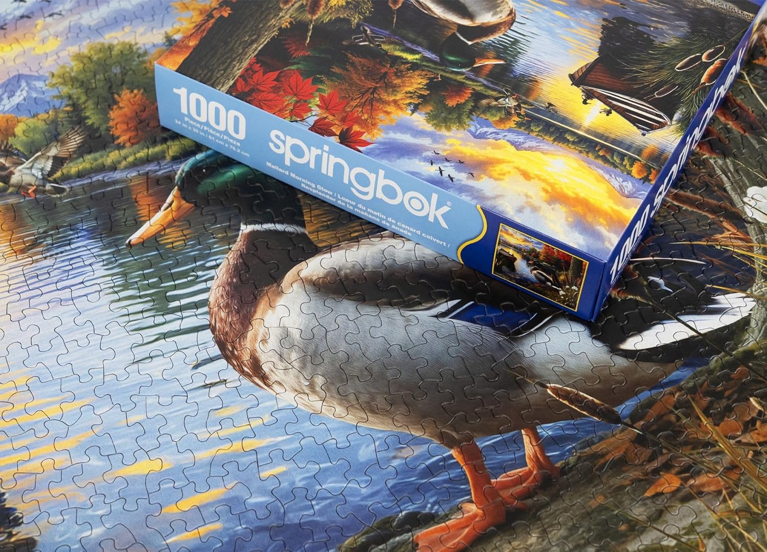 Springbok Mallard Morning Glow 1000 Piece Jigsaw Puzzle for Adults - Duck by The Lake - Unique Cut Pieces - Made in USA - Image 3