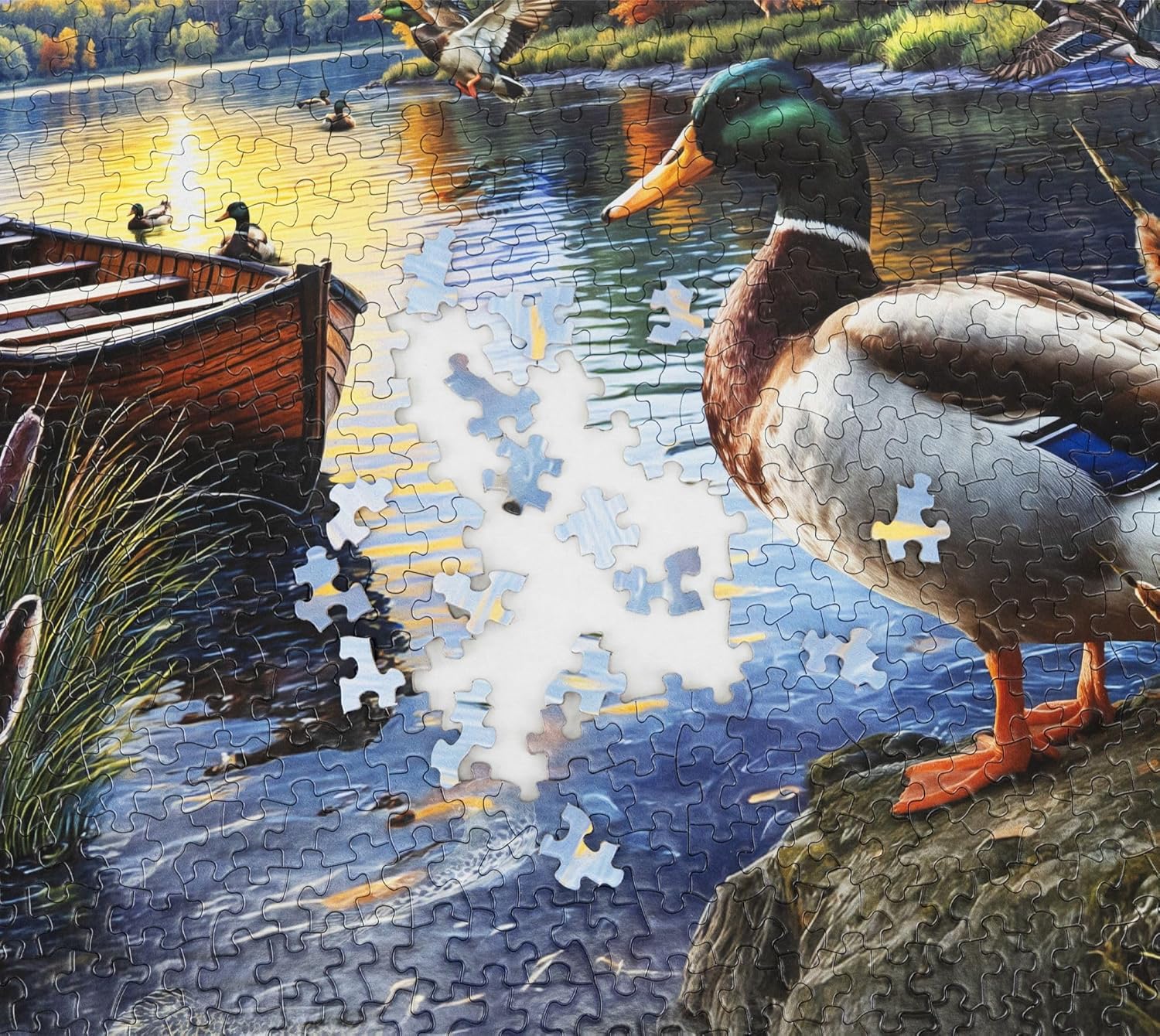 Springbok Mallard Morning Glow 1000 Piece Jigsaw Puzzle for Adults - Duck by The Lake - Unique Cut Pieces - Made in USA - Image 4
