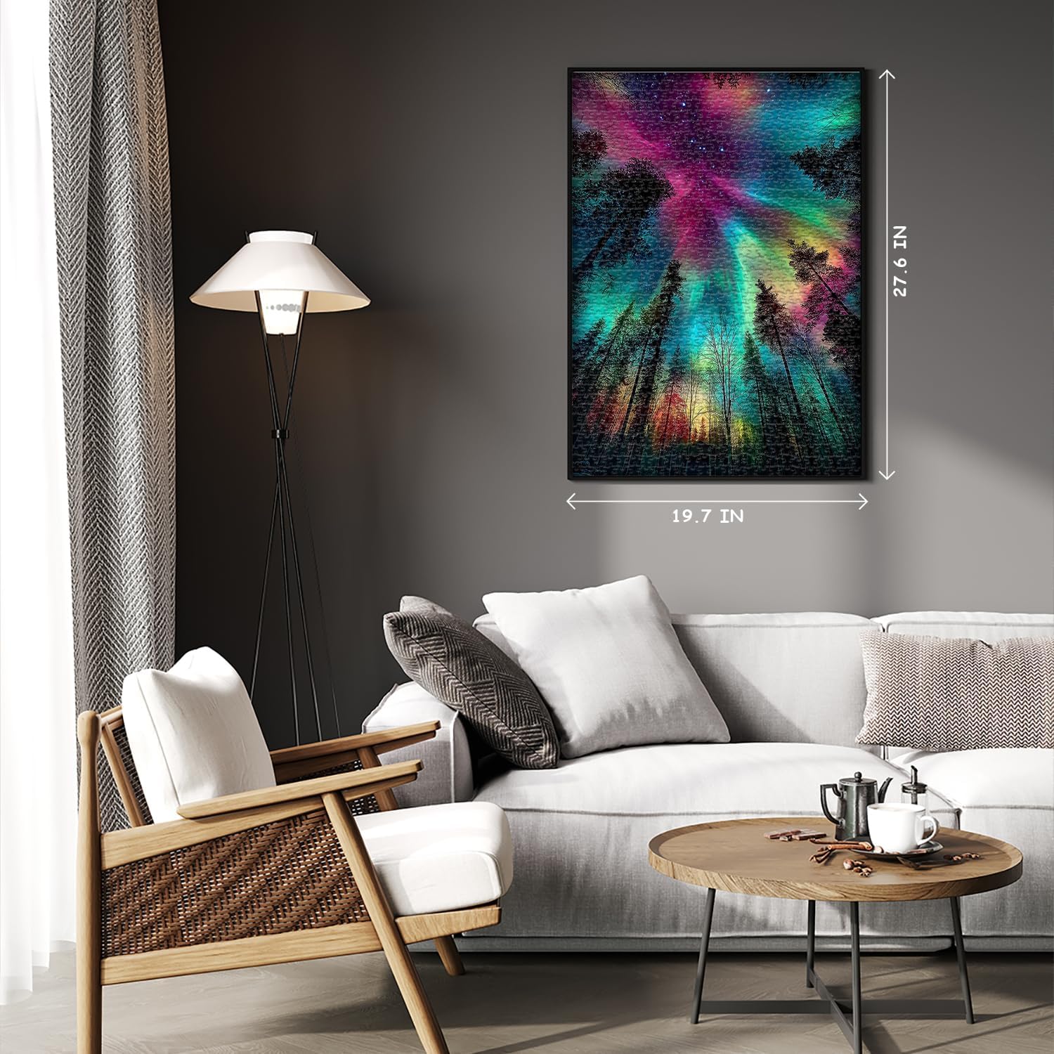 Impossible Puzzles for Adults 1000 Pieces, PICKFORU Forest Aurora Jigsaw Puzzle, Nature Scenery Colorful Puzzles Plant Scenic Challenge - Image 6