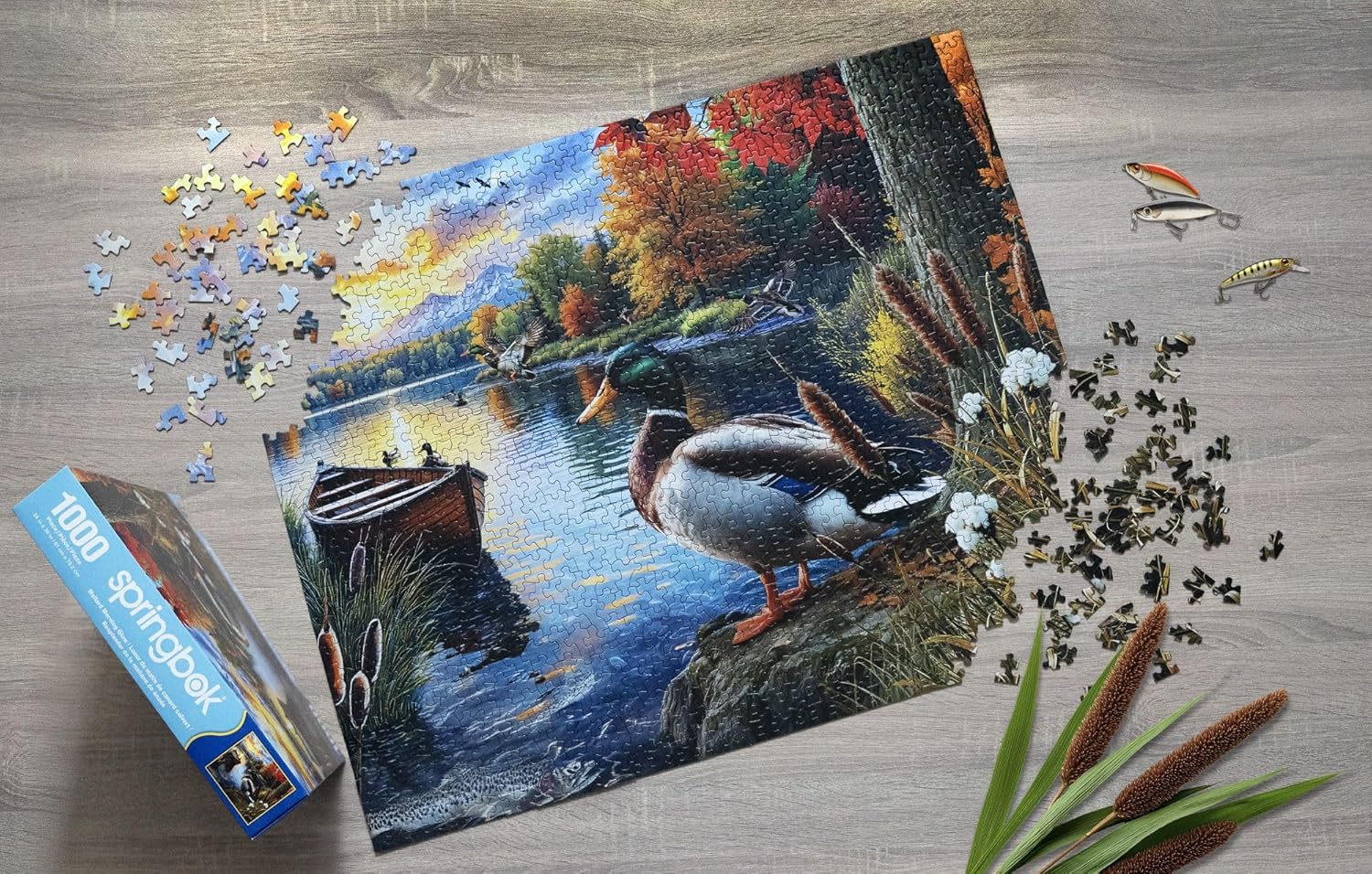 Springbok Mallard Morning Glow 1000 Piece Jigsaw Puzzle for Adults - Duck by The Lake - Unique Cut Pieces - Made in USA - Image 6