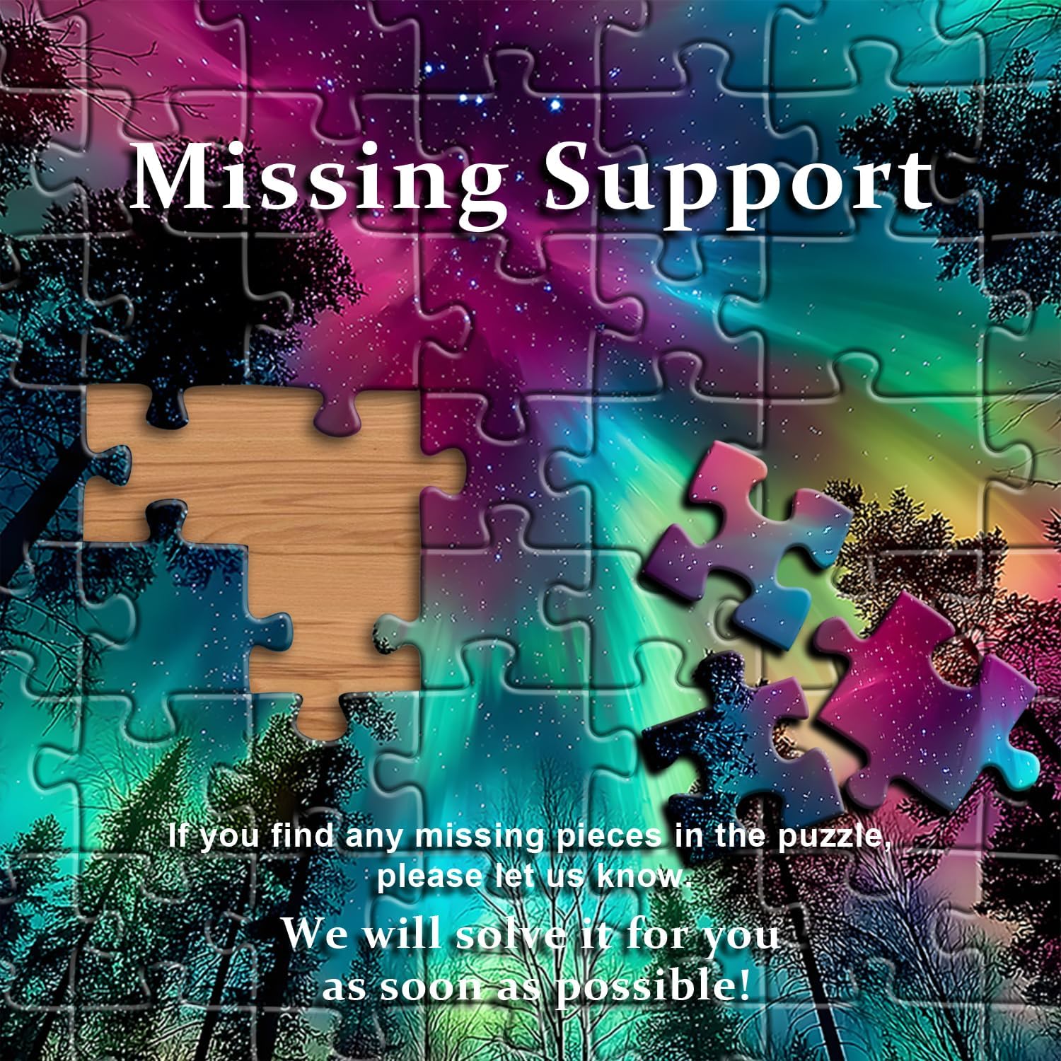 Impossible Puzzles for Adults 1000 Pieces, PICKFORU Forest Aurora Jigsaw Puzzle, Nature Scenery Colorful Puzzles Plant Scenic Challenge - Image 7