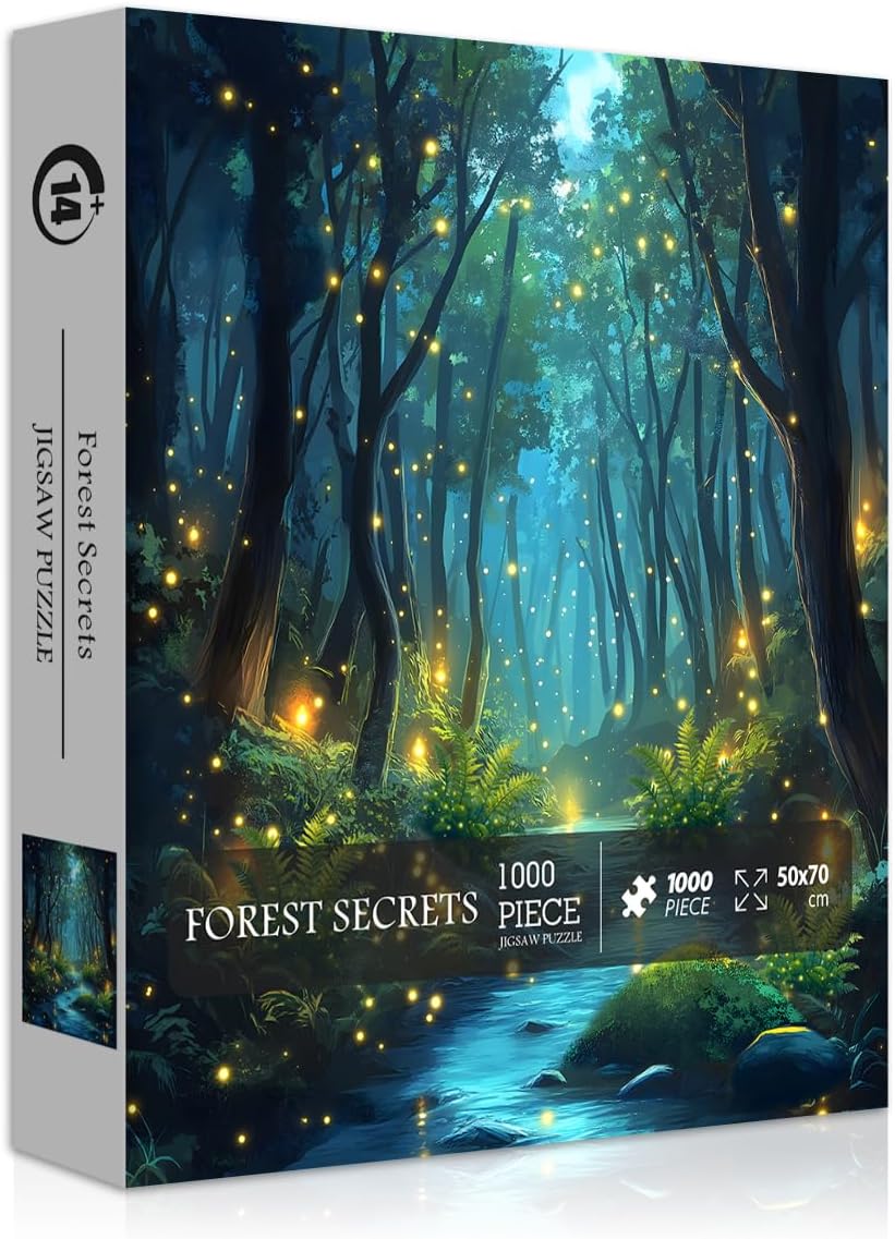 Impossible Puzzles for Adults 1000 Pieces, PICKFORU Forest Aurora Jigsaw Puzzle, Nature Scenery Colorful Puzzles Plant Scenic Challenge - Image 8