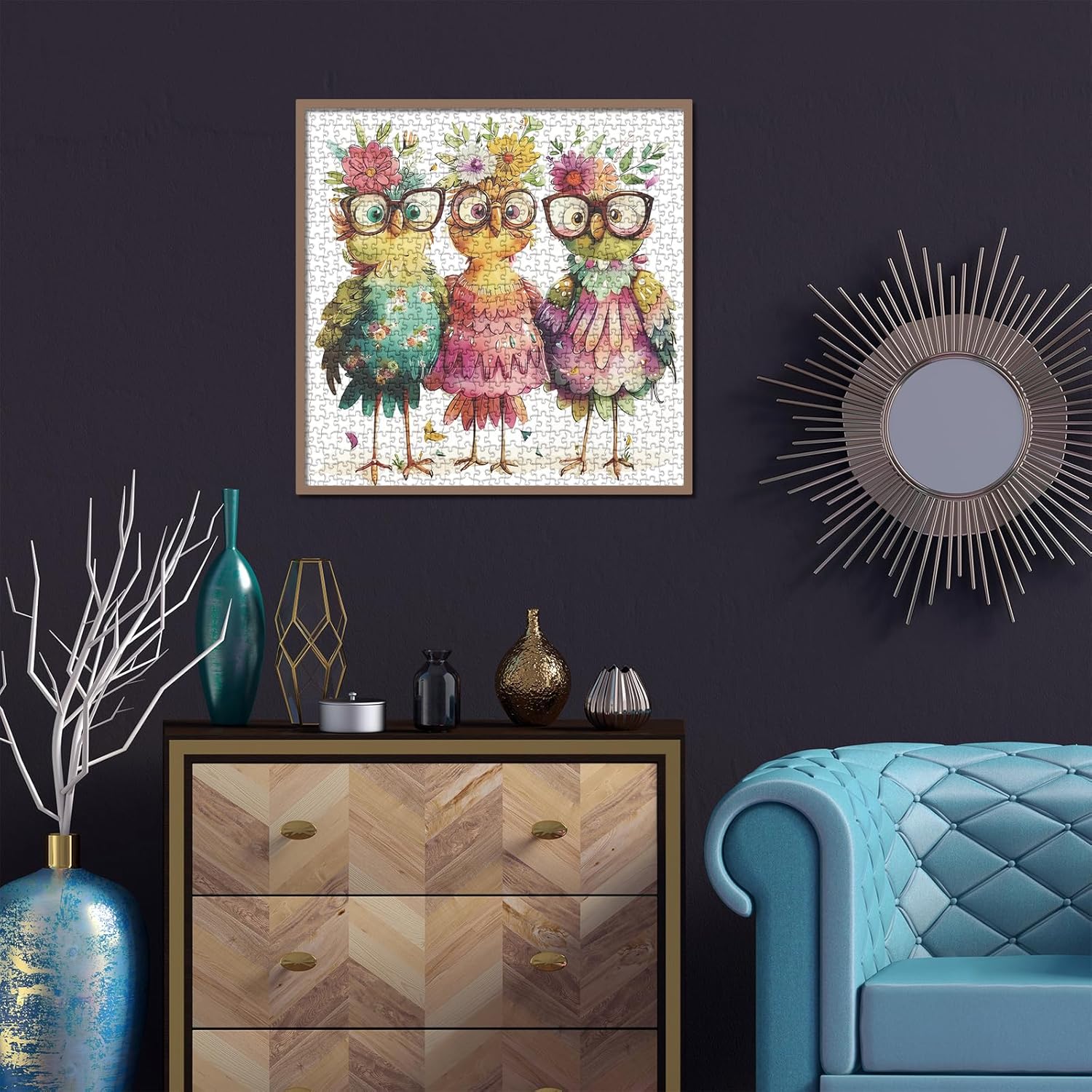 Funny Chicken Puzzles for Adults 1000 Pieces, Cute Bird Flower Jigsaw Puzzles, Beautiful Animal Art Puzzles - Image 5