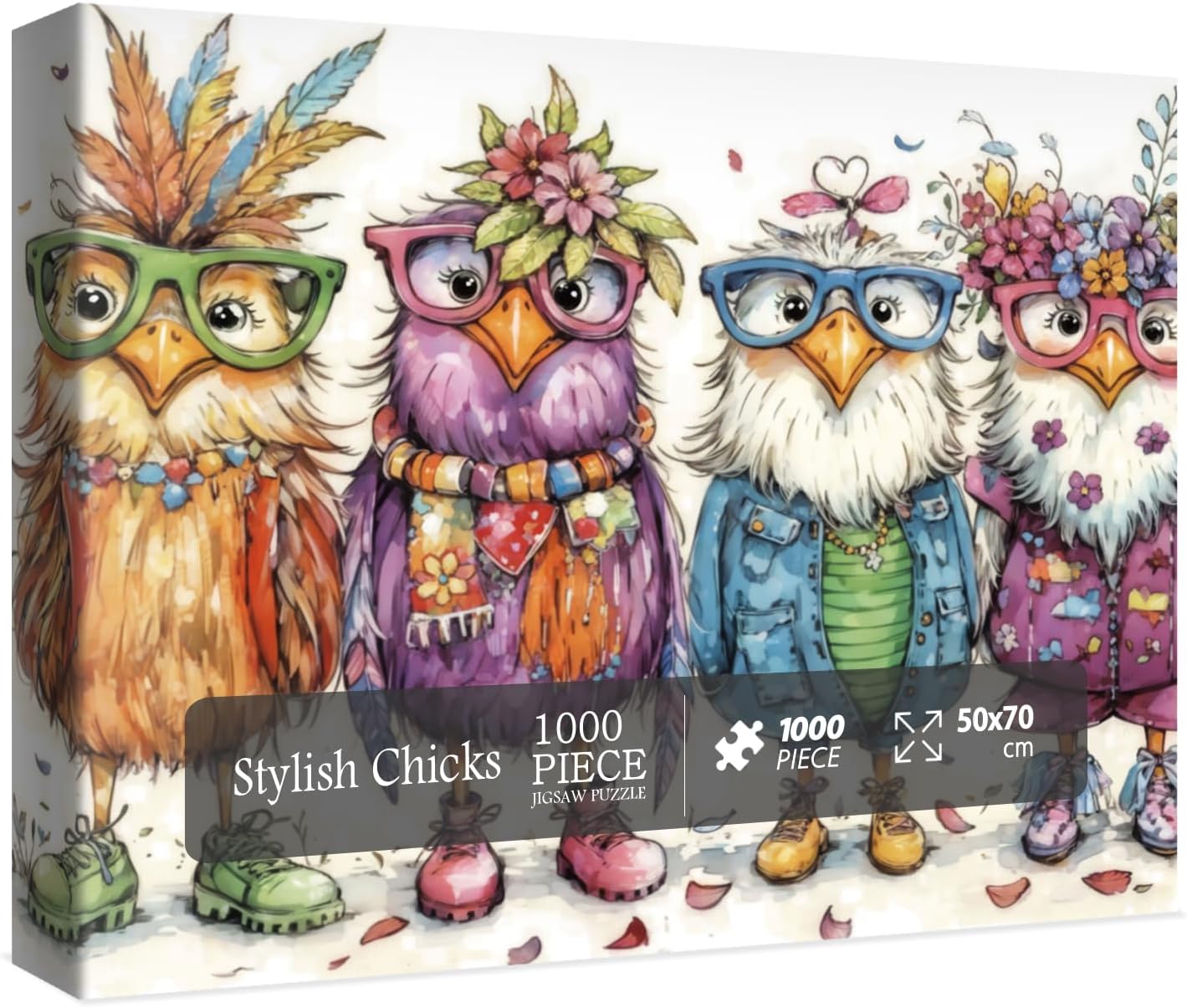 Funny Chicken Puzzles for Adults 1000 Pieces, Cute Bird Flower Jigsaw Puzzles, Beautiful Animal Art Puzzles - Image 7