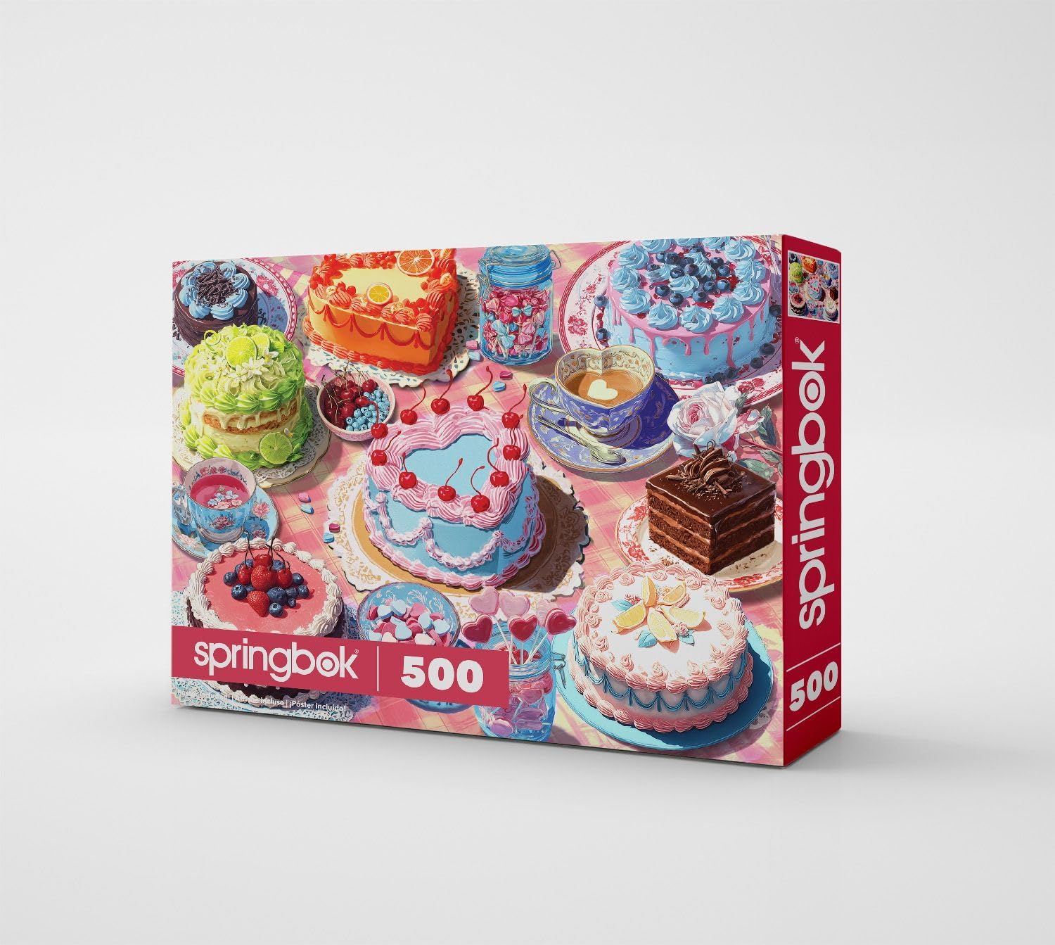 Alternative view of Springbok Vintage Cakes 500 Piece Jigsaw Puzzle for Adults - Heart Puzzle - Poster Now Included - Unique Cut Pieces - Made in USA