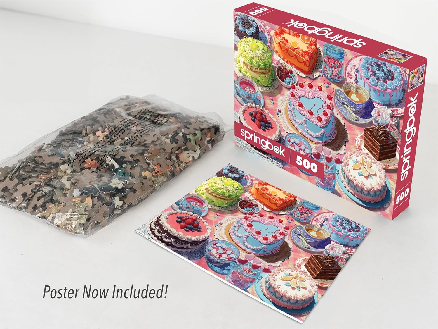 Springbok Vintage Cakes 500 Piece Jigsaw Puzzle for Adults - Heart Puzzle - Poster Now Included - Unique Cut Pieces - Made in USA - Image 3