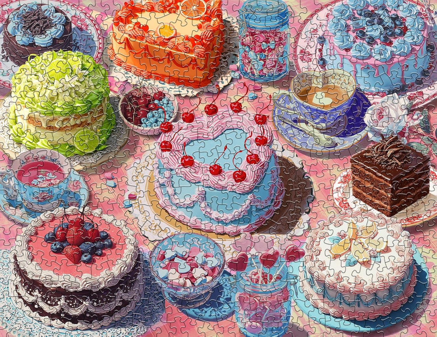 Springbok Vintage Cakes 500 Piece Jigsaw Puzzle for Adults - Heart Puzzle - Poster Now Included - Unique Cut Pieces - Made in USA - Image 7