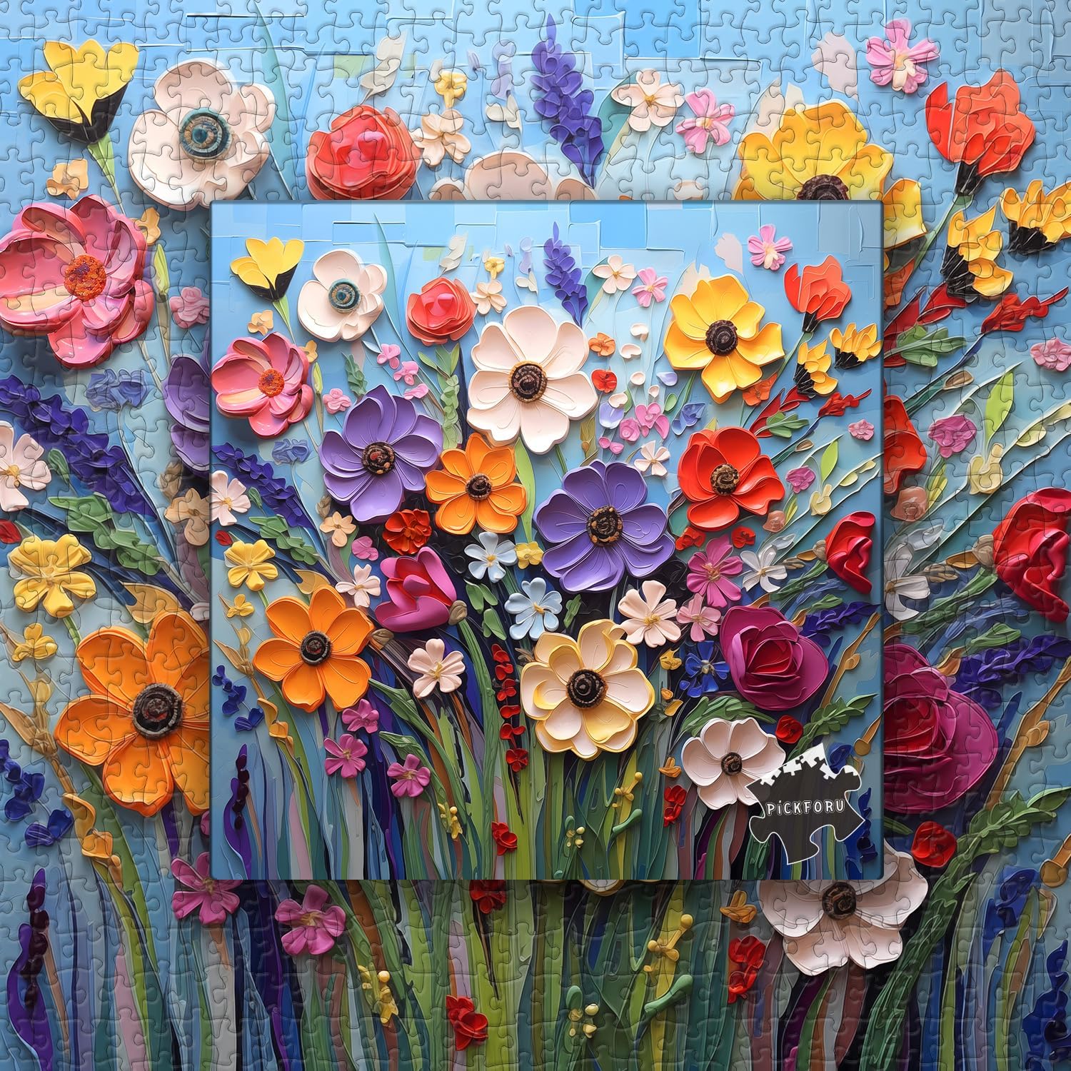 Colorful Flower Puzzles for Adults, Mosaic Plant Floral Puzzle Art, Spring Flower Garden Jigsaw Puzzles 1000 Pieces Painting - Image 6