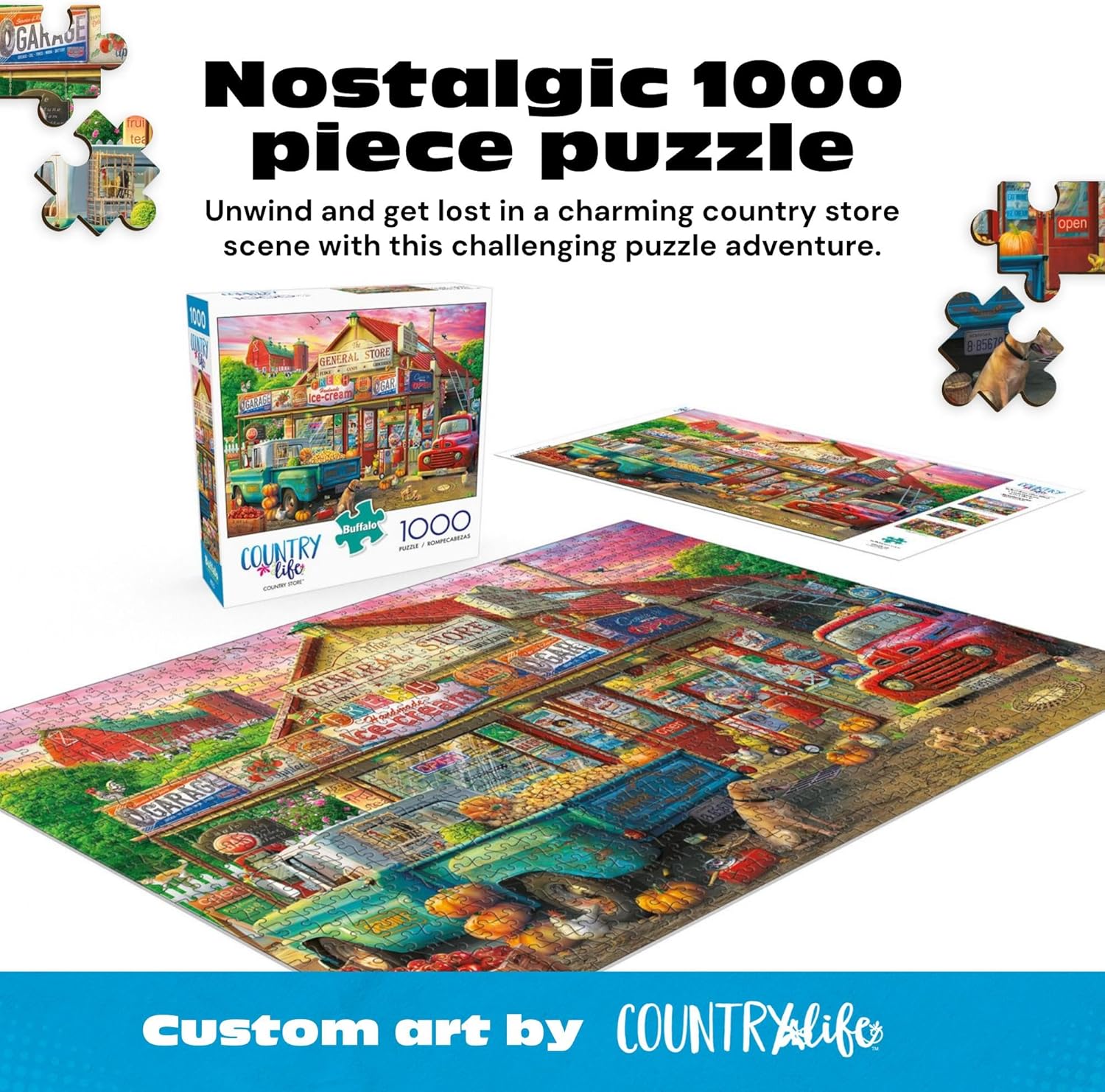 Alternative view of Buffalo Games - Country Store - Eduard - 1000 Piece Fall Jigsaw Puzzle for Adults - Challenging Autumn Puzzle Perfect for Game Nights - Country Life Collection - Finished Size is 26.75 x 19.75