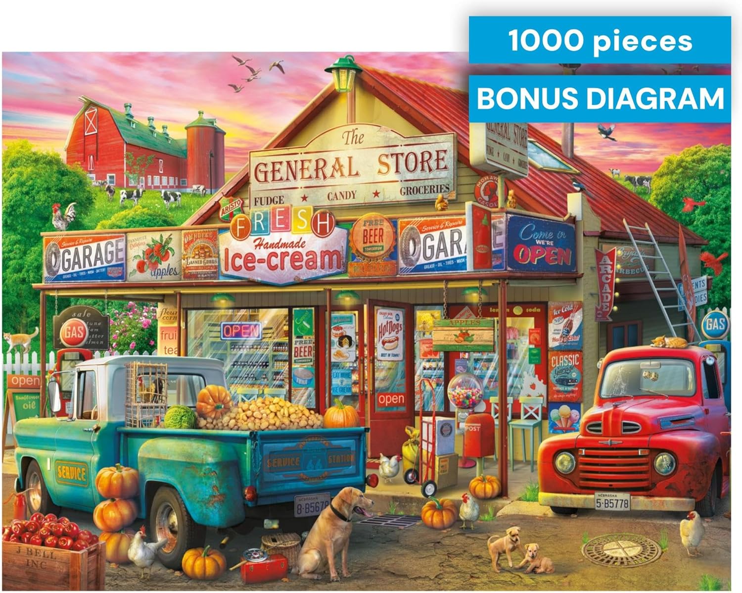 Buffalo Games - Country Store - Eduard - 1000 Piece Fall Jigsaw Puzzle for Adults - Challenging Autumn Puzzle Perfect for Game Nights - Country Life Collection - Finished Size is 26.75 x 19.75 - Image 5