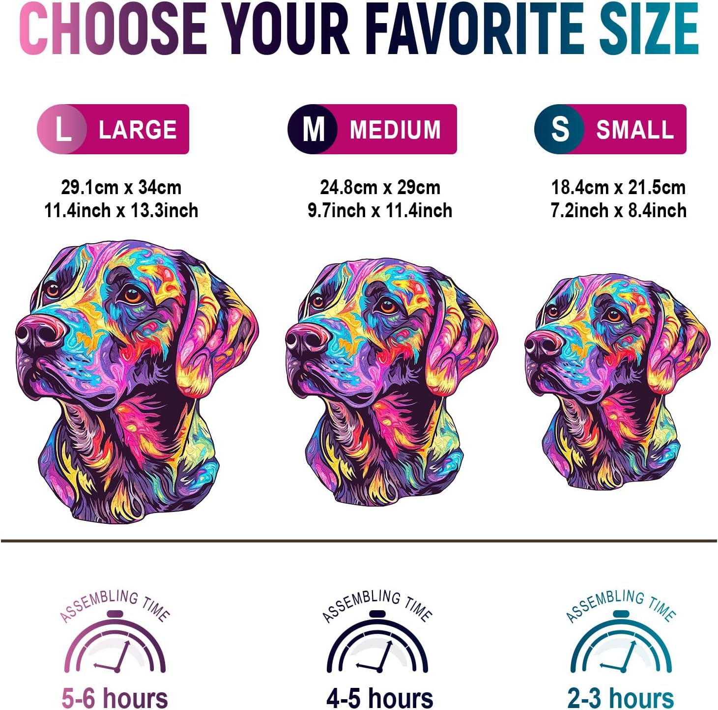 Wooden Puzzles for Adults - Painted Labrador Wooden Jigsaw Puzzle, Unique Animal Shaped Wood Puzzles Adult, Christmas Birthday Gifts for Friends/Family, Home Decor 8.4 * 7.2in 73pcs - Image 4