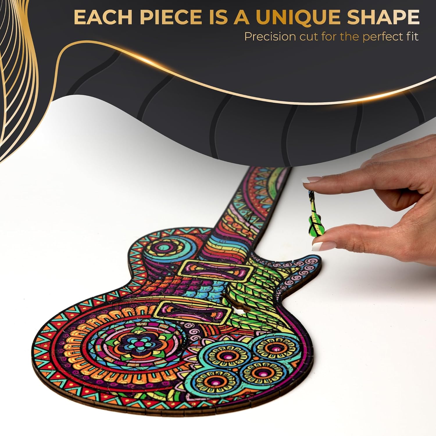 Alternative view of ZenChalet - Unique Guitar Puzzles for Adults 200- Giftable Wood Jigsaw Puzzles Adult - Distinctive Premium Cool Puzzle Gifts, Cool Puzzle Brain Teaser - Rompe Cabezas Adultos 200
