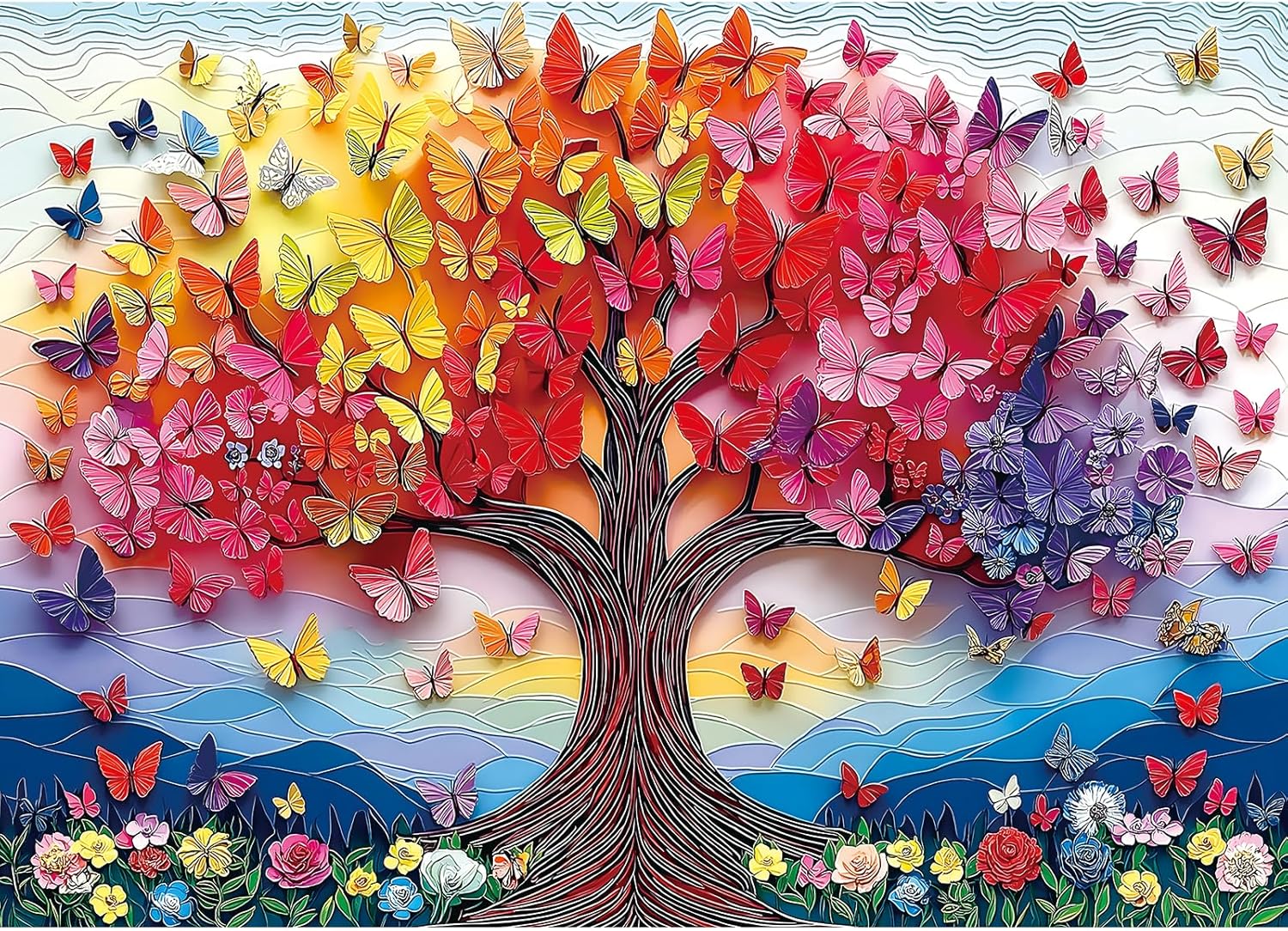 500 Piece Jigsaw Puzzle for Adults, Colorful Cartoon Chickens with Fireworks Design, Vibrant Family Puzzle Game, Fireworks Night Scene Art for Stress Relief - Image 7