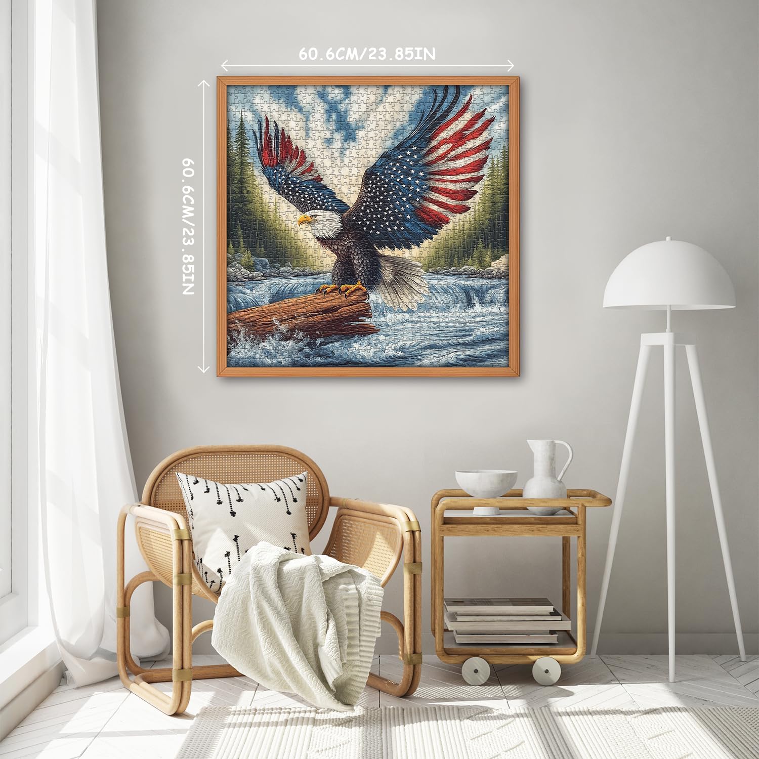 American Flag Eagle Puzzles for Adults 1000 Pieces, United States Patriotic Bald Eagle Puzzles Faith, Vintage Inspirational Country Bird Art Jigsaw Puzzle USA - Image 4