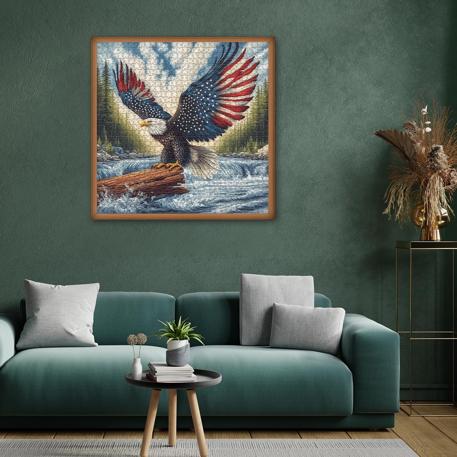American Flag Eagle Puzzles for Adults 1000 Pieces, United States Patriotic Bald Eagle Puzzles Faith, Vintage Inspirational Country Bird Art Jigsaw Puzzle USA - Image 5