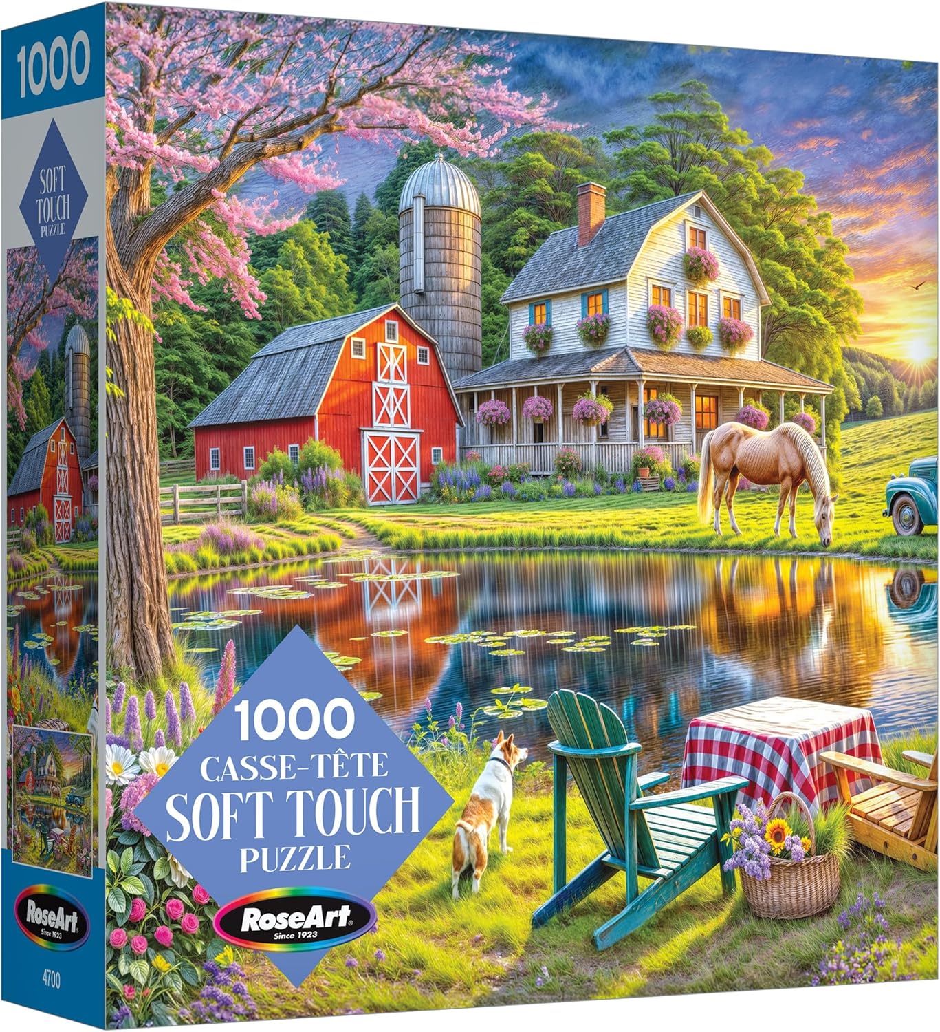 RoseArt - Soft Touch - Backyard - Country Farm Scene 1000 Piece Jigsaw Puzzle for Adults