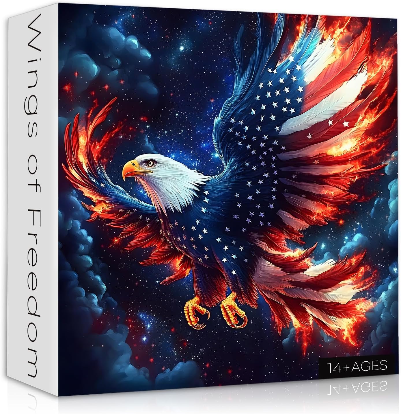 American Flag Eagle Puzzles for Adults 1000 Pieces, United States Patriotic Bald Eagle Puzzles Faith, Vintage Inspirational Country Bird Art Jigsaw Puzzle USA - Image 8