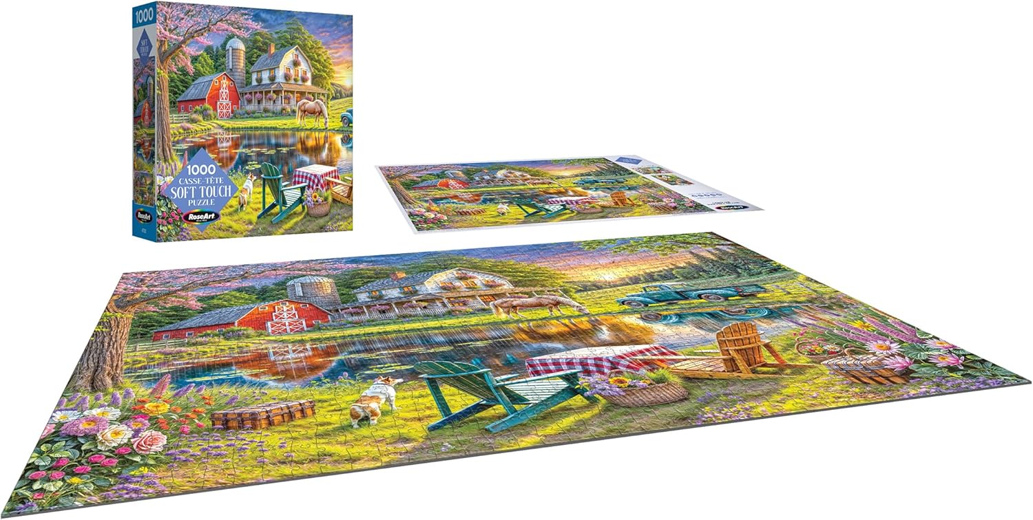 Alternative view of RoseArt - Soft Touch - Backyard - Country Farm Scene 1000 Piece Jigsaw Puzzle for Adults