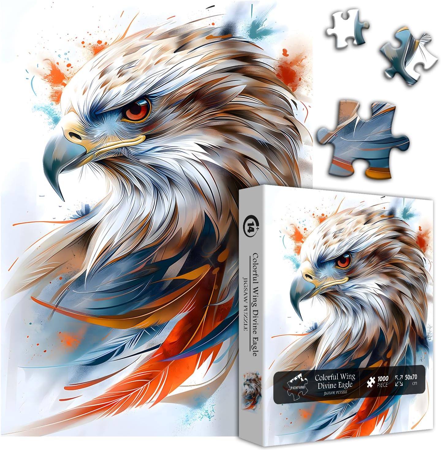 American Flag Eagle Puzzles for Adults 1000 Pieces, United States Patriotic Bald Eagle Puzzles Faith, Vintage Inspirational Country Bird Art Jigsaw Puzzle USA - Image 9