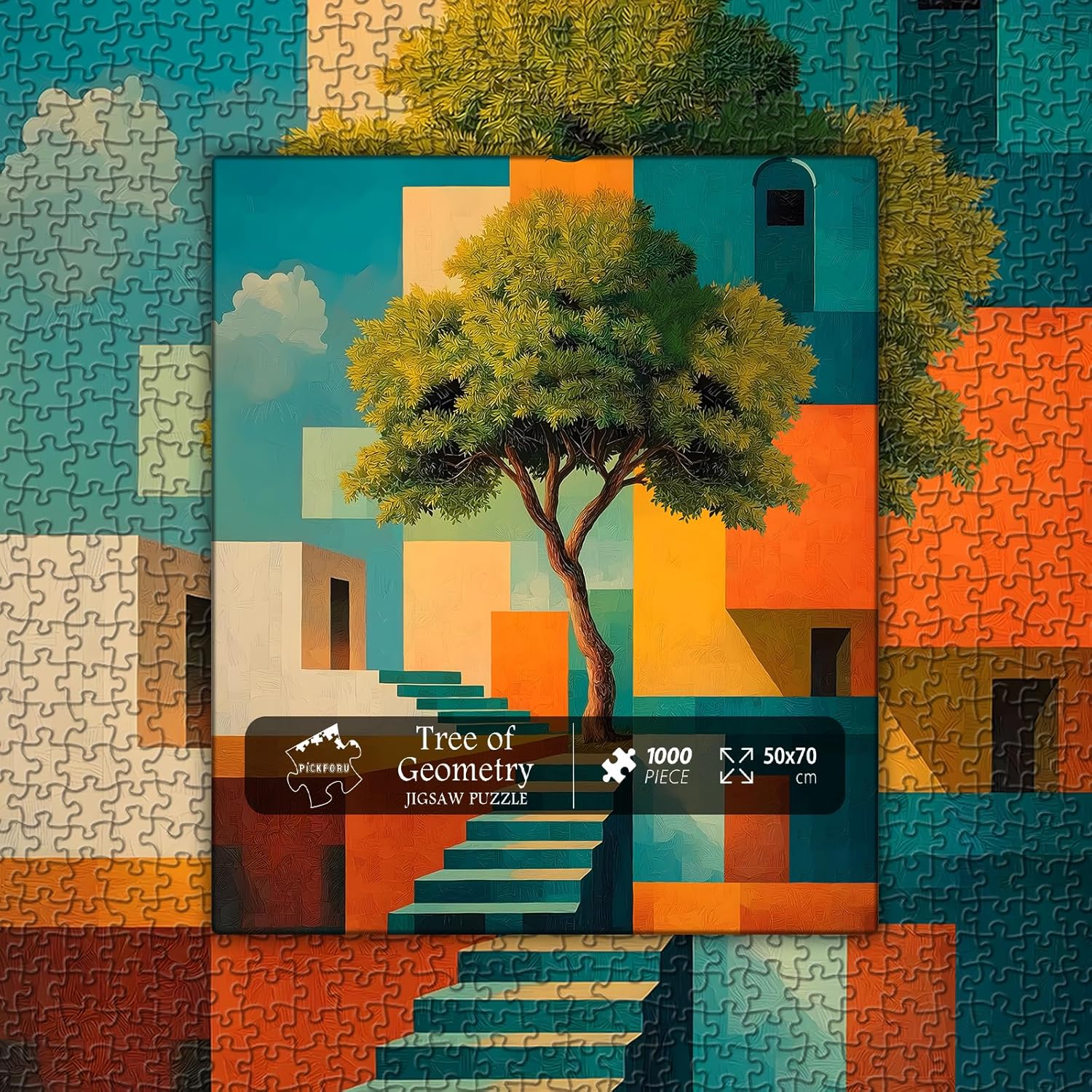 Alternative view of Tree of Life Geometric Puzzle for Adults, Modern Abstract Architecture Art Puzzle, Nature 1000 Piece Puzzle for Adults Landscape Jigsaw Puzzle Challenging