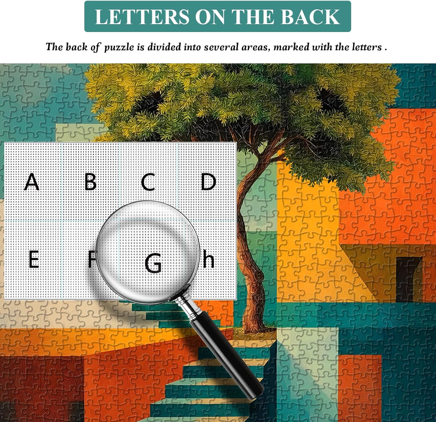 Tree of Life Geometric Puzzle for Adults, Modern Abstract Architecture Art Puzzle, Nature 1000 Piece Puzzle for Adults Landscape Jigsaw Puzzle Challenging - Image 4