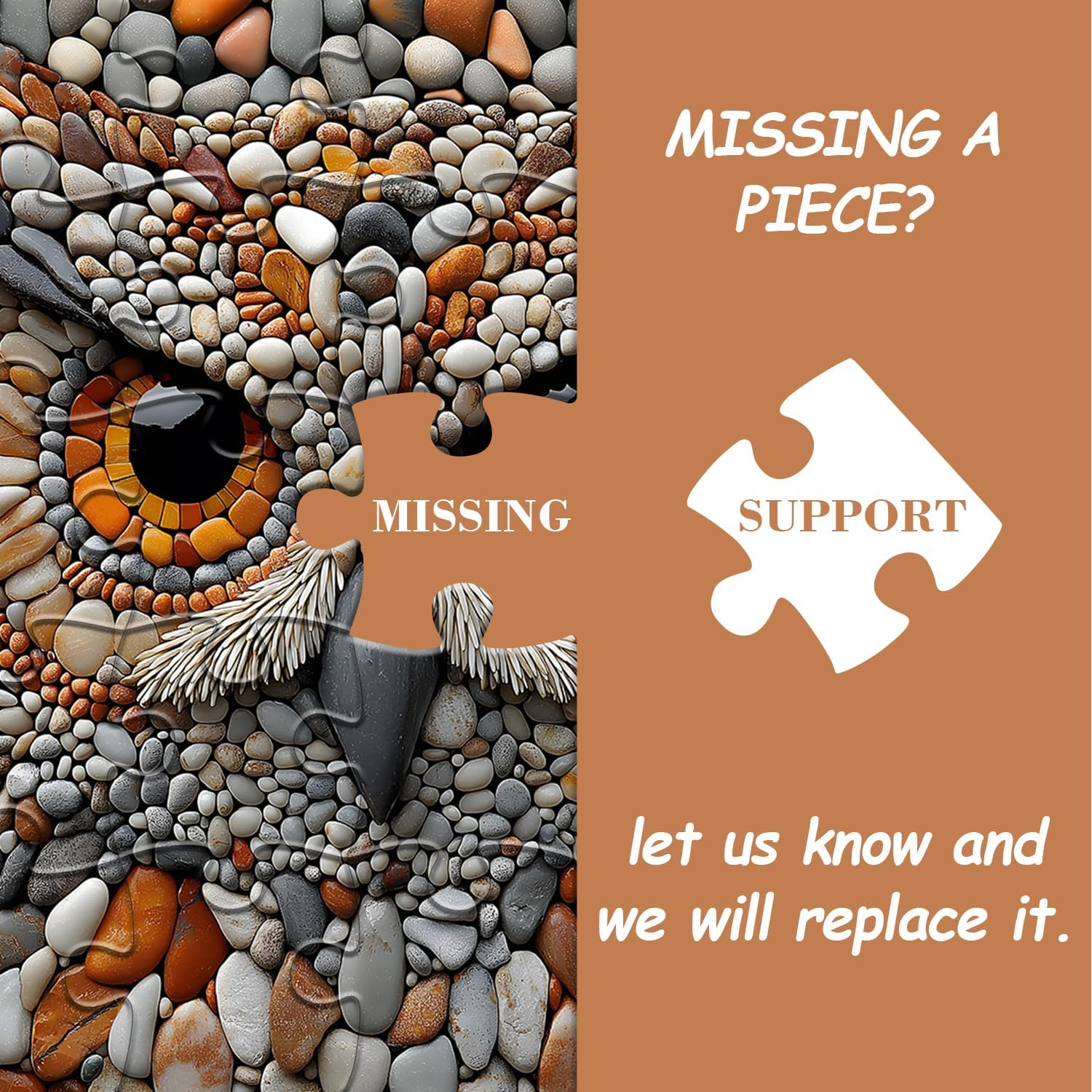 PICKFORU Owl Puzzles for Adults 1000 Pieces, Stone Bird Jigsaw Puzzles Hard, Unique Difficult Impossible Puzzle Challenging for Adults - Image 6