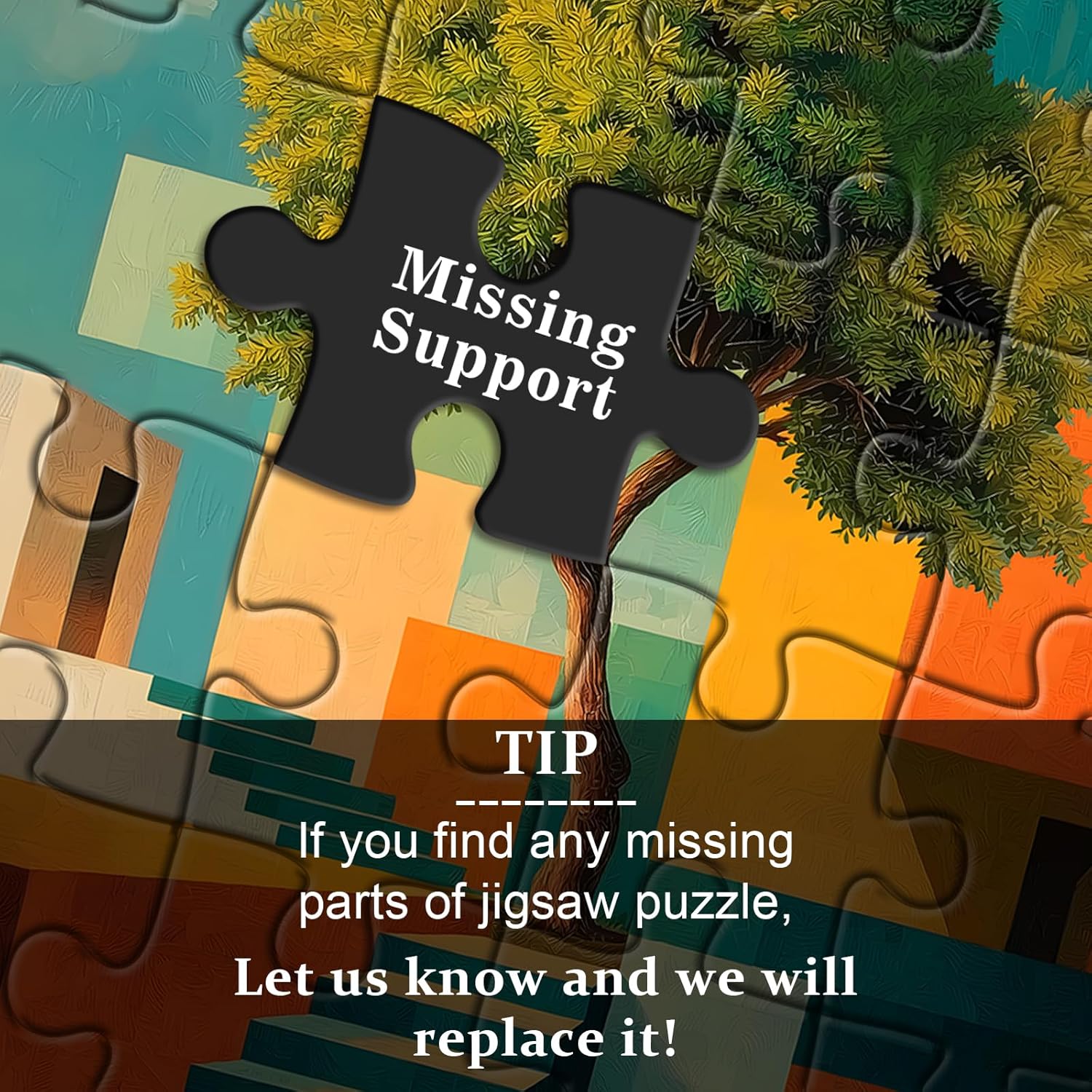 Tree of Life Geometric Puzzle for Adults, Modern Abstract Architecture Art Puzzle, Nature 1000 Piece Puzzle for Adults Landscape Jigsaw Puzzle Challenging - Image 6