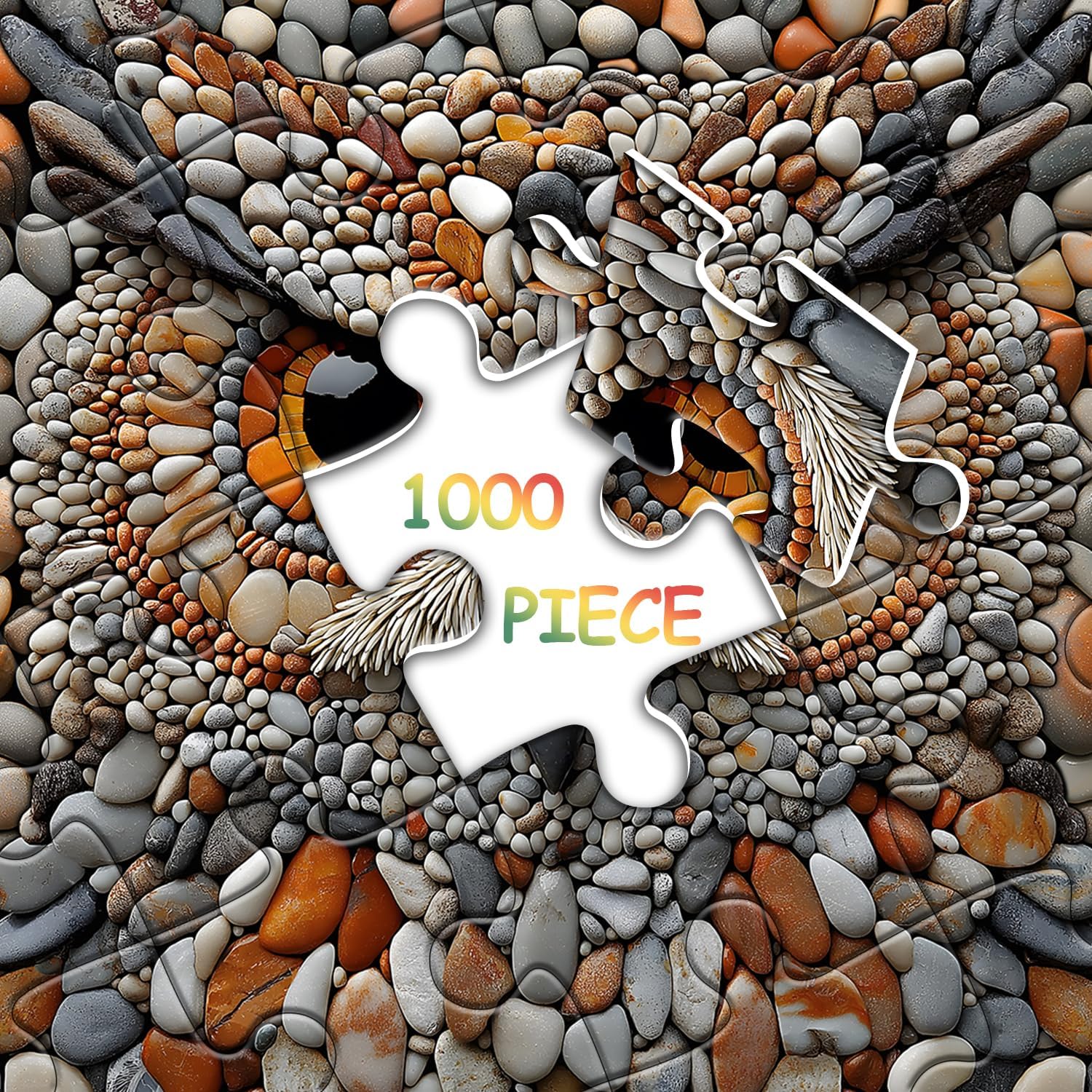 PICKFORU Owl Puzzles for Adults 1000 Pieces, Stone Bird Jigsaw Puzzles Hard, Unique Difficult Impossible Puzzle Challenging for Adults - Image 7