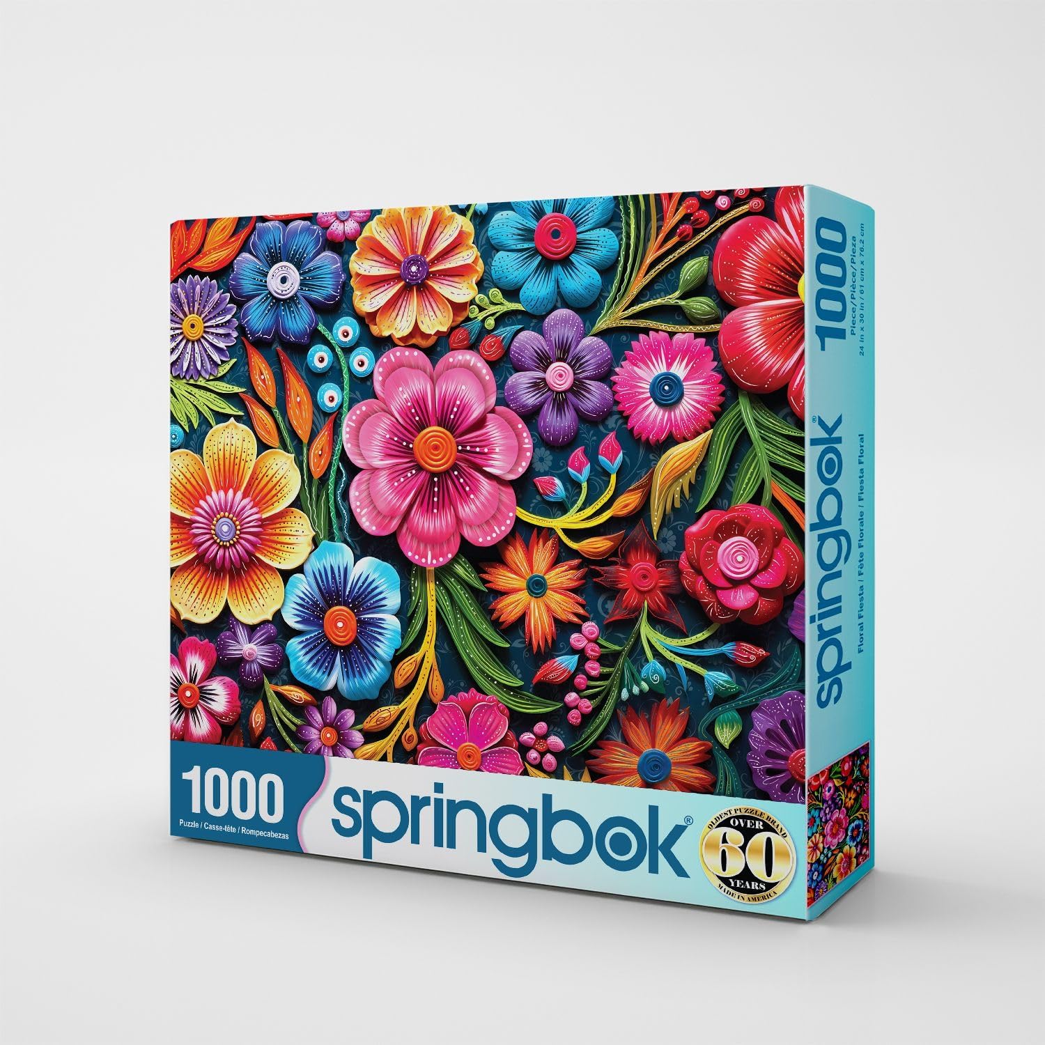 Springbok Floral Fiesta 1000 Piece Jigsaw Puzzle for Adults - Intricate and Detailed Flowers - Unique Cut Pieces - Made in USA - Image 3