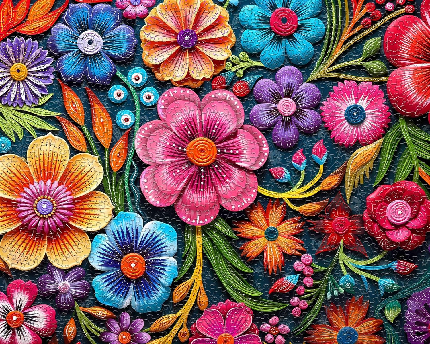 Springbok Floral Fiesta 1000 Piece Jigsaw Puzzle for Adults - Intricate and Detailed Flowers - Unique Cut Pieces - Made in USA - Image 6