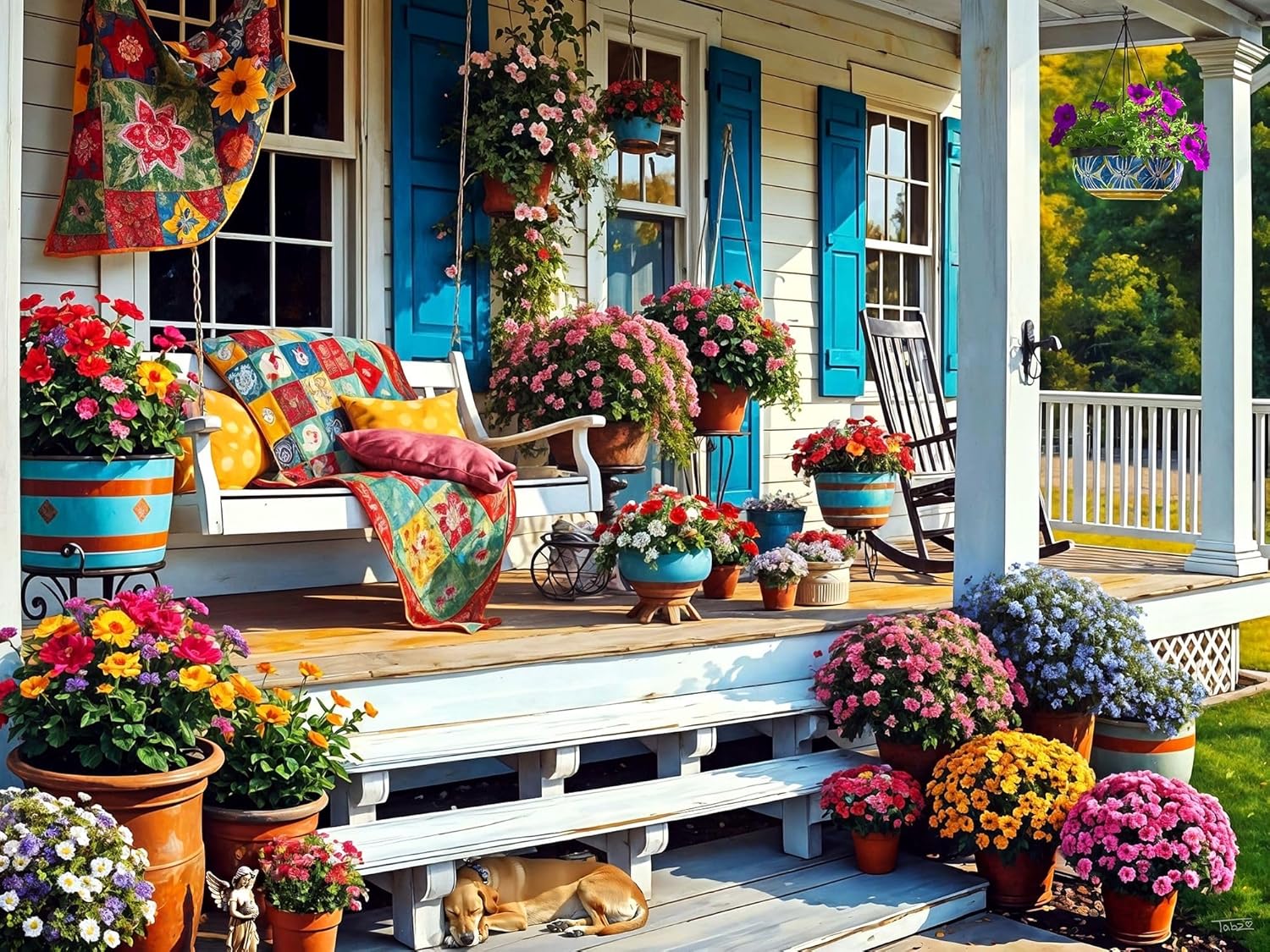 Springbok Floral Fiesta 1000 Piece Jigsaw Puzzle for Adults - Intricate and Detailed Flowers - Unique Cut Pieces - Made in USA - Image 8