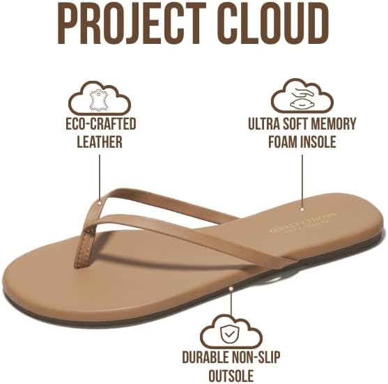 Alternative view of Project Cloud Filp Flops for Women Footwear- Lightweight and Memory Foam Insole Sandals for Women 2026 - Durable Non-Slip Beach Essentials Flats for Women Sandals (Foundations)