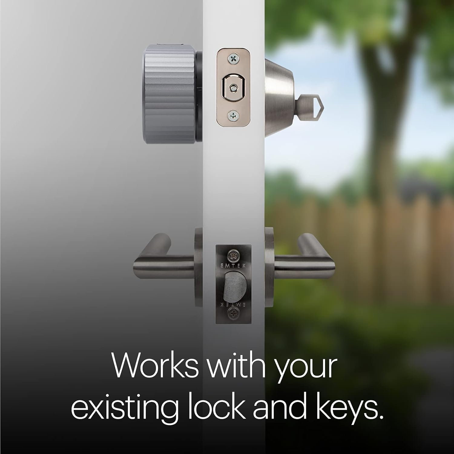 August Home, Silver Wi-Fi Connected Smart Keyless Entry Door Lock, Electronic Door Lock Fits Your Existing Deadbolt in Minutes, u200E u200EAUG-SL05-M01-S01