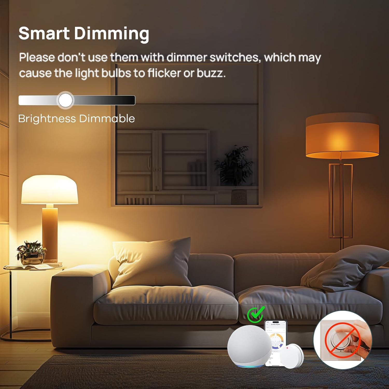 Alternative view of Linkind Matter Smart Light Bulb, ST19 (ST58) Smart Edison Bulbs, 2700K-6500K E26 LED Bulb 8W 60W, 800LM Edison Light Bulb, Work with Alexa, Google Home, Apple Home, SmartThings, 2.4GHz WiFi, 4-Pack