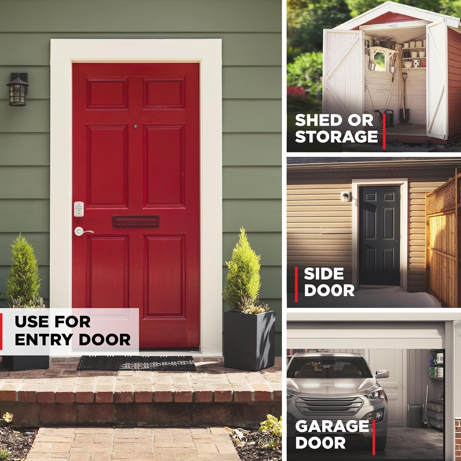 Alternative view of Kwikset Powerbolt 250 10-Button Keypad Satin Nickel Transitional Electronic Deadbolt Door Lock, Featuring Convenient Keyless Entry, Customizable User Codes, and Auto-Locking