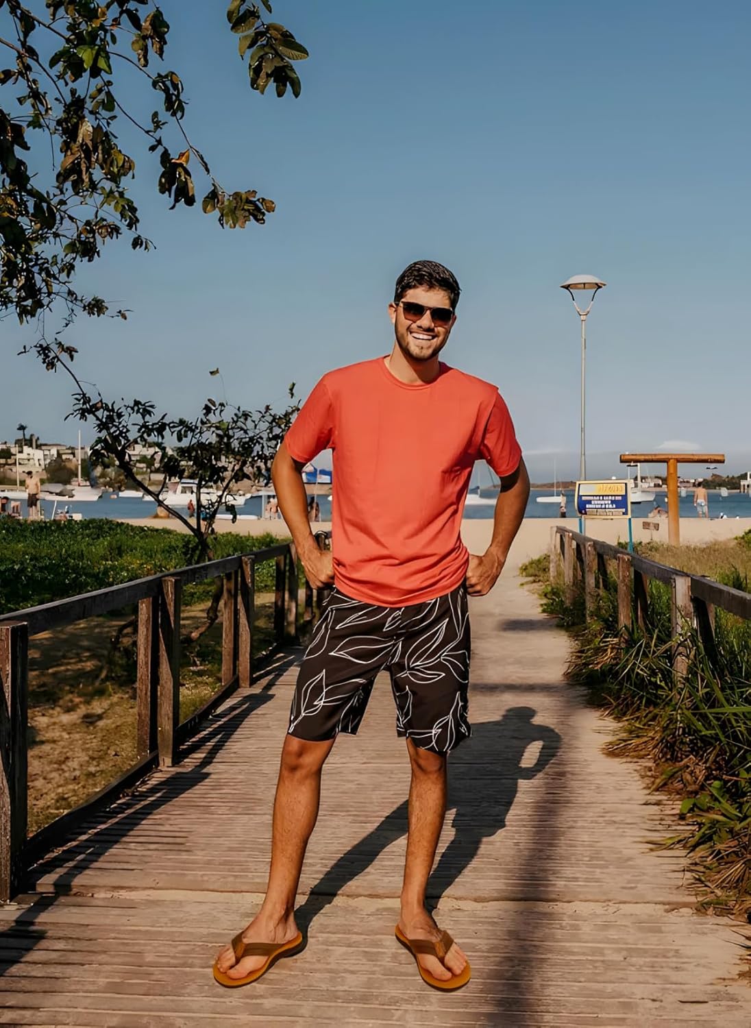 KuaiLu Men's Yoga Mat Leather Flip Flops with Arch Support Comfortable Cushion Walking Thong Sandals Slip On Indoor Outdoor