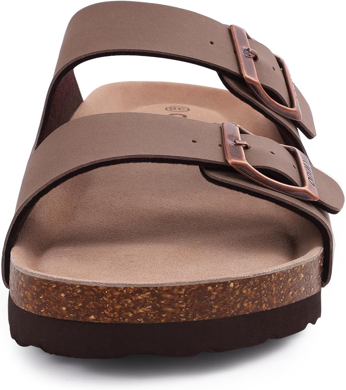 ODOLY Unisex Cork Footbed Slide Sandal, Arch Support Summer Outdoor Sandals with Adjustable Buckle for Women and Men - Image 3