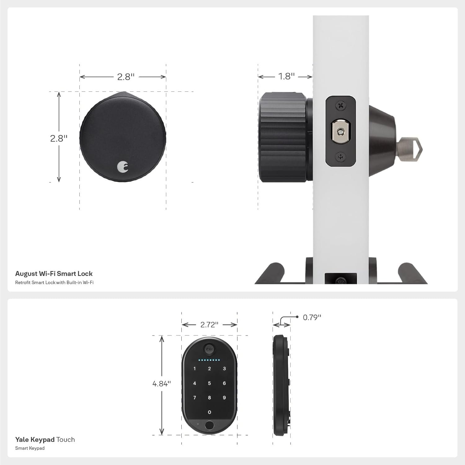 Yale August Wi-Fi Smart Lock with Keypad Touch in Black
