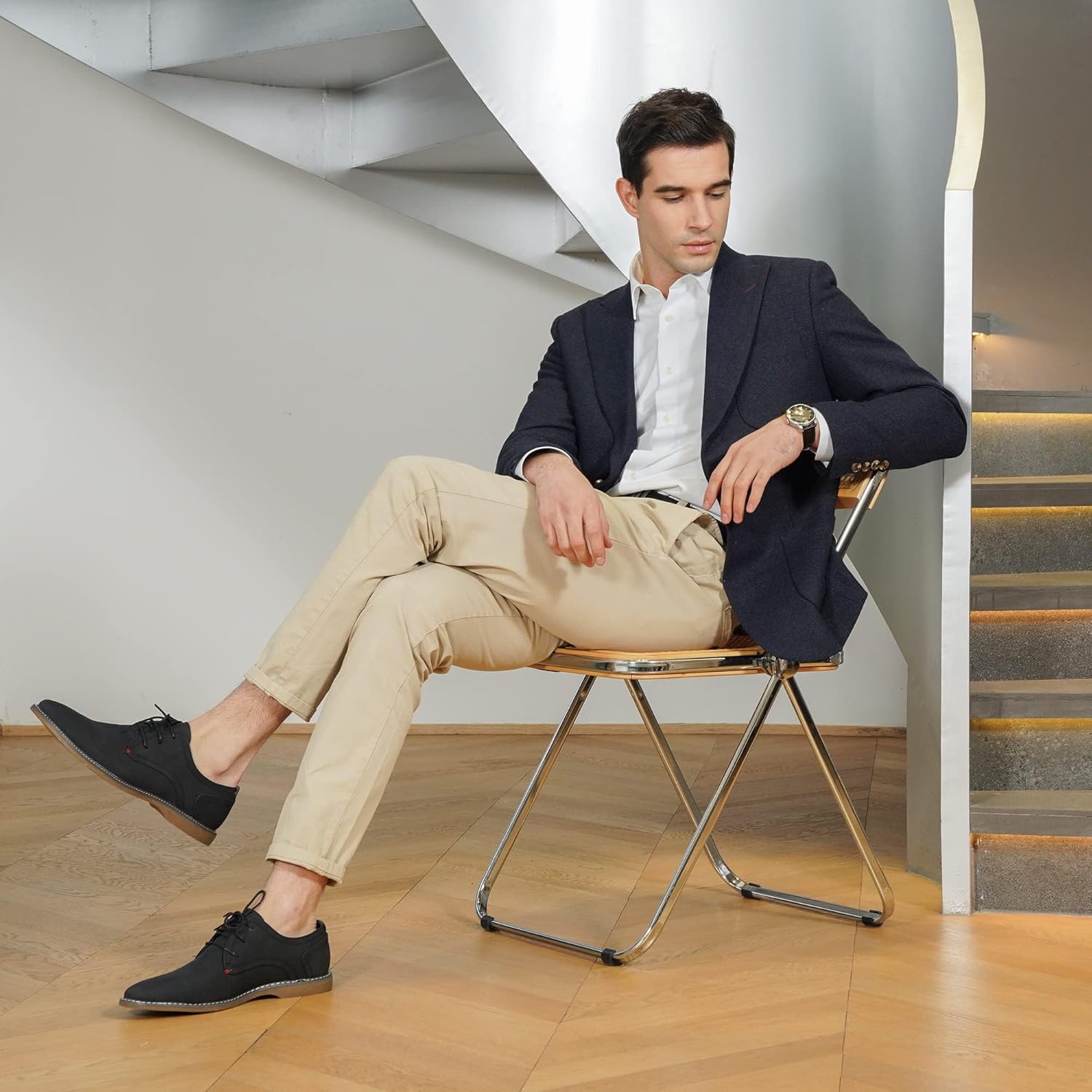 Jousen Men's Casual Dress Shoes Retro Business Classic Dress Shoes for Men