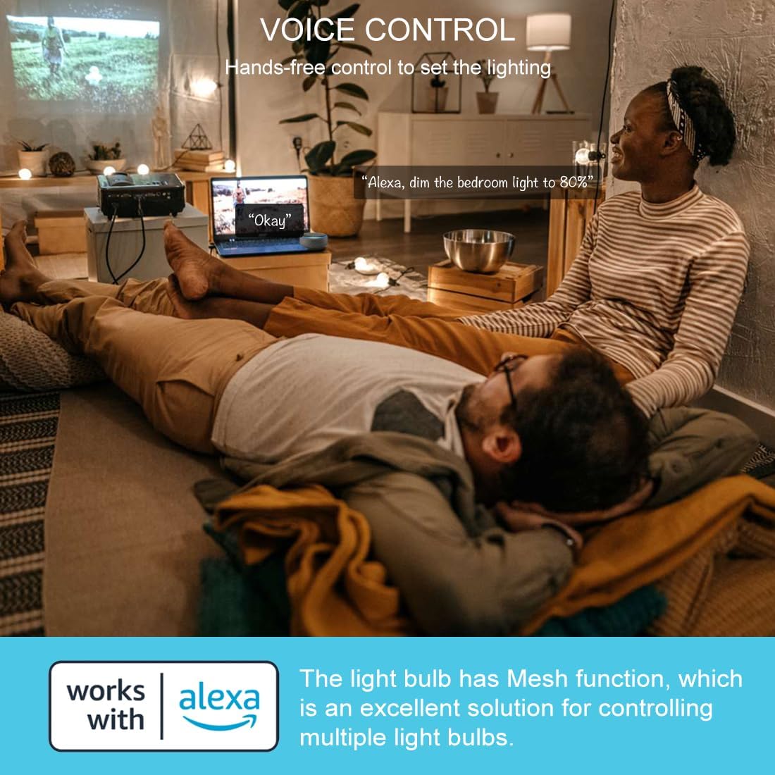 Alternative view of UCB Alexa Light Bulb 130W Equivalent, Smart Light Bulbs Warm White to Daylight Tunable, A19 E26 Bluetooth LED Bulbs Work with Alexa Only for Bedroom Kitchen Living Office No WiFi Required 4 Pack