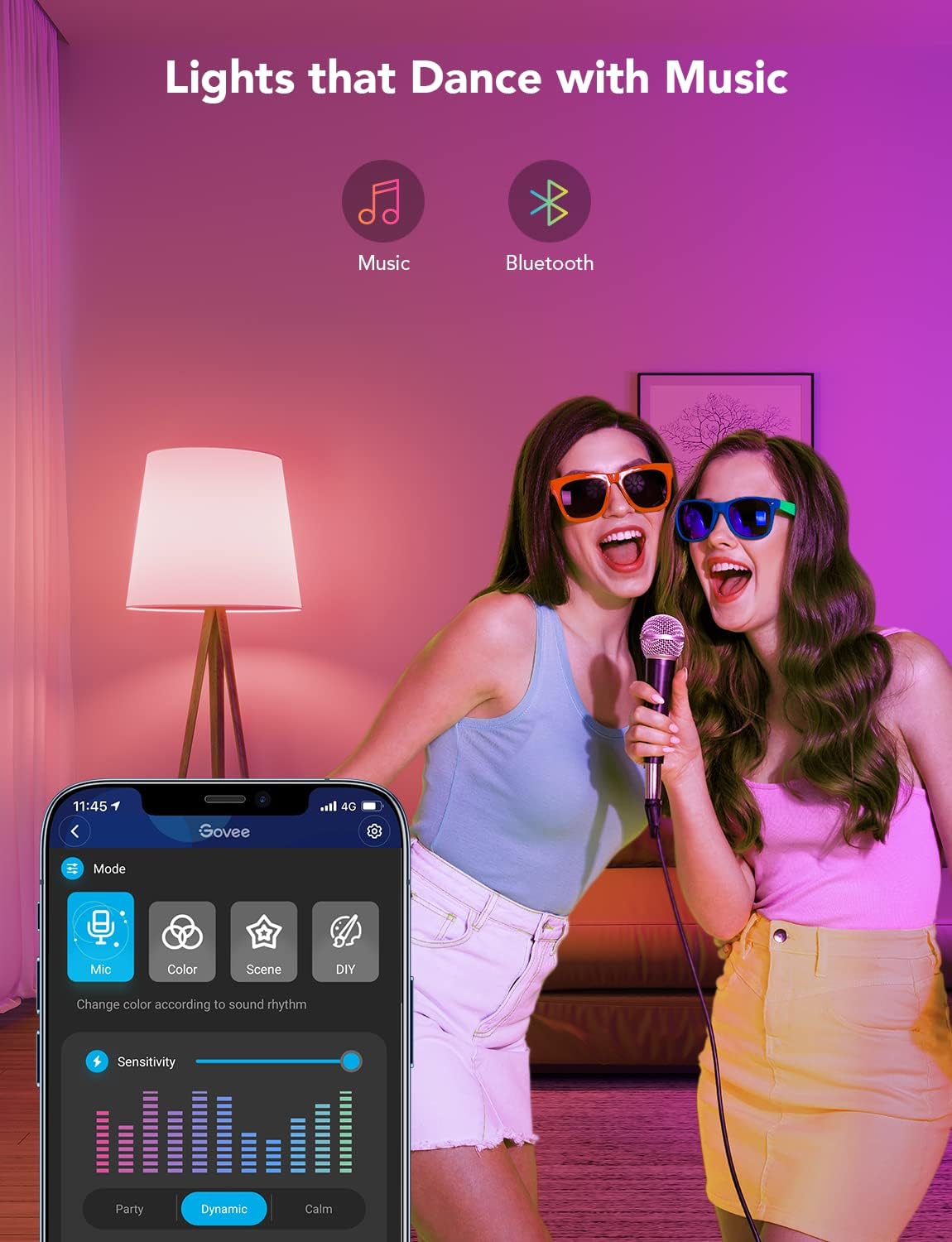 Alternative view of Govee Smart Light Bulbs, WiFi & Bluetooth Color Changing Light Bulbs, Music Sync, 16 Million DIY Colors RGBWW Color Lights Bulb, Work with Alexa, Google Assistant Home App, 800 Lumen, 2 Pack