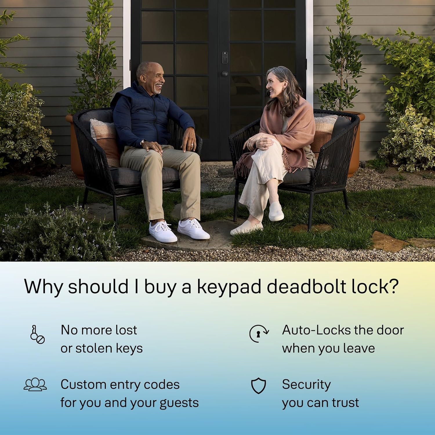 Alternative view of Yale Black Code Keypad Deadbolt Front Door Lock for Keyless Entry, YED210-NR-BSP