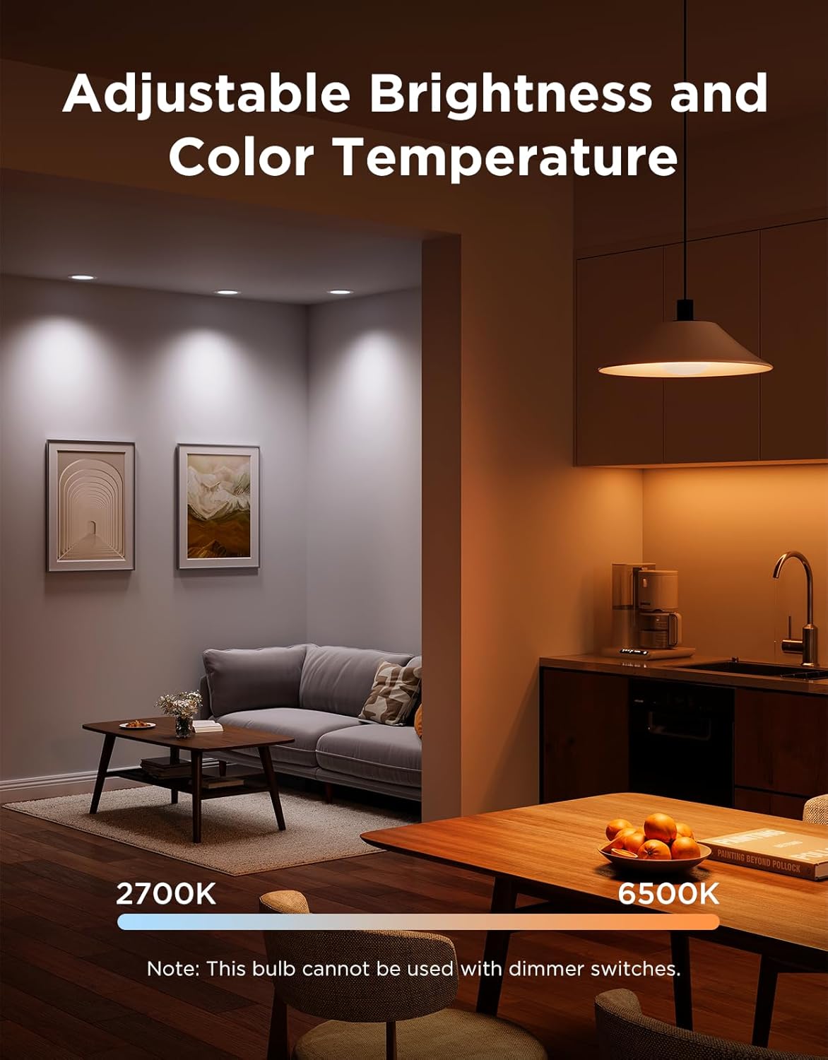 Alternative view of Govee BR30 Smart Light Bulbs, Works with Matter, Alexa and Google Assistant, LED Light Bulb, WiFi RGBWW Color Changing Flood Light Bulbs, Recessed Can Light Bulb, 2.4Ghz only, 850 Lumen, 4 Pack